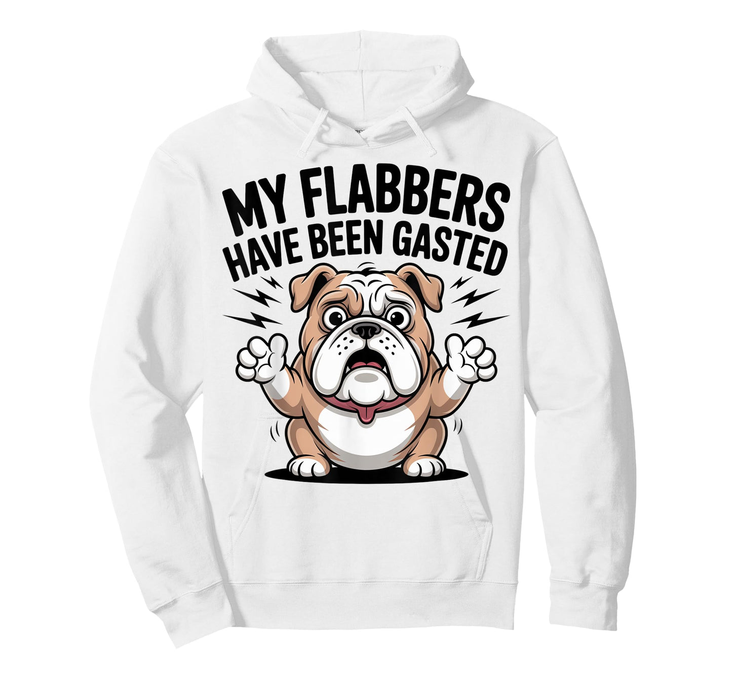 Funny Surprised Bulldog Saying My Flabbers Have Been Gasted T-Shirt