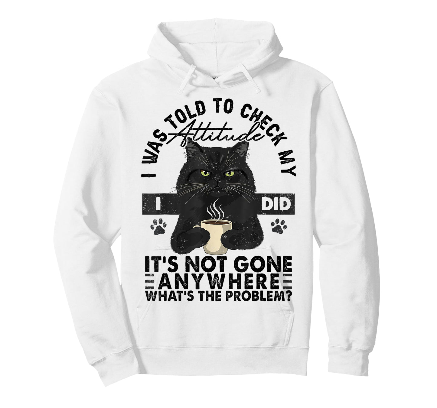 Grumpy Black Cat I Was Told To Check My Attitude Funny Cat T-Shirt