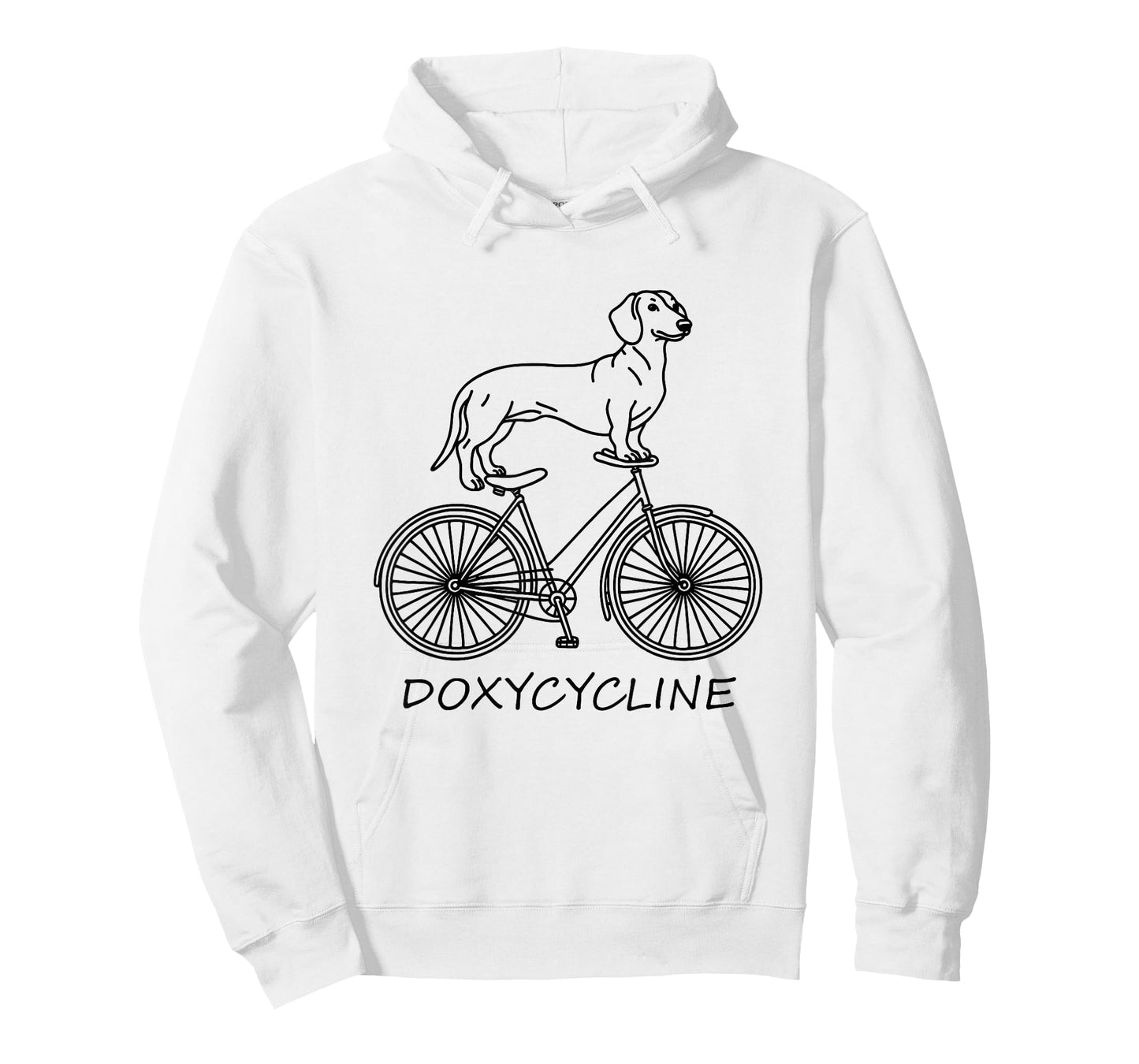 Dachshund on Bicycle Doxycycline Pharmacy Pun Dog Pharmacist T-Shirt for Men Women