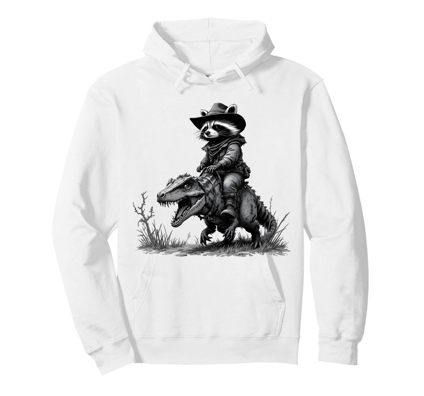 Raccoon Cowboy Cowgirl Panda Trash Western Vintage Dinosaur T-Shirt