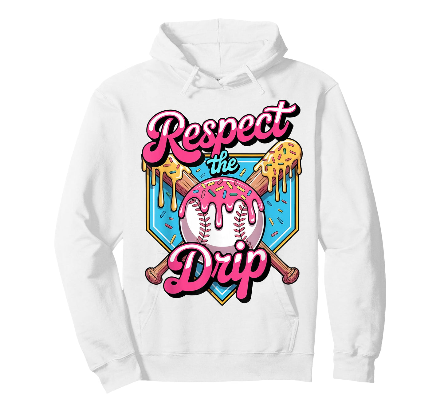 Respect The Drip Baseball Home Plate Ice Cream Dripping T-Shirt
