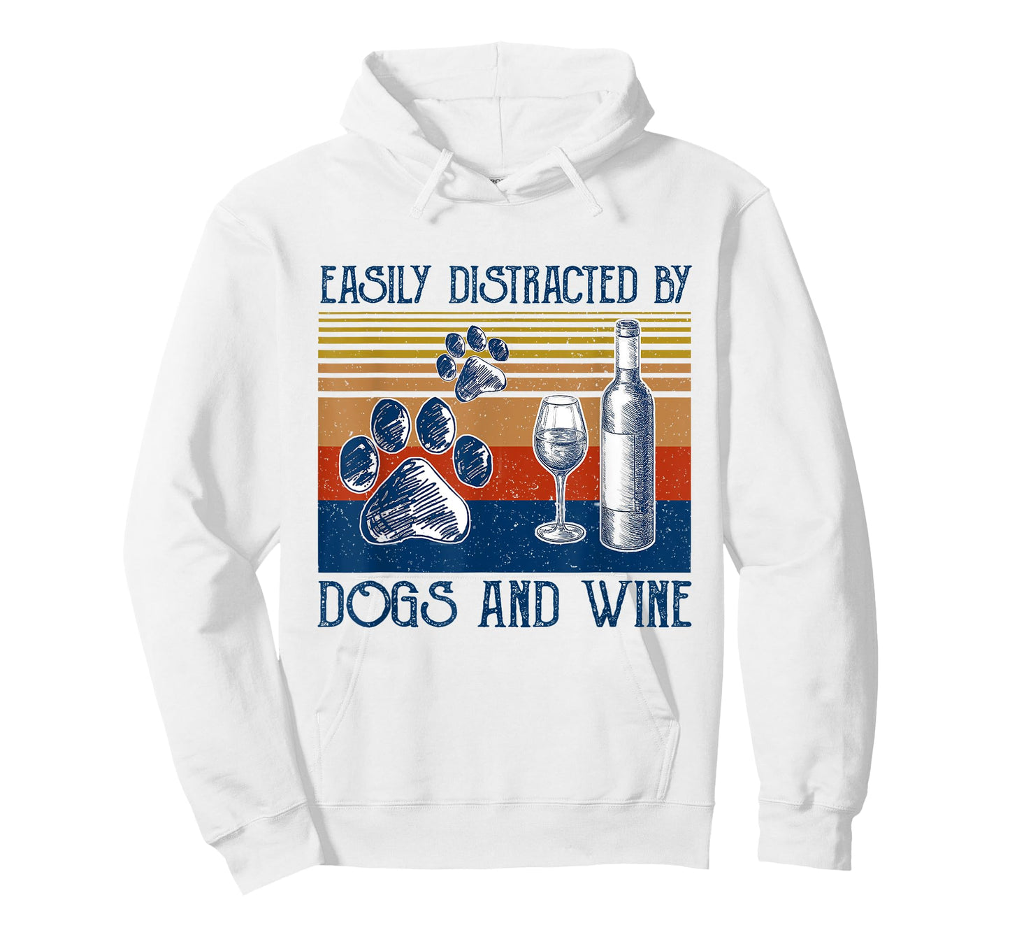 Easily Distracted By Dogs and Wine Funny Gift for Dog Lovers T-Shirt for Men Women
