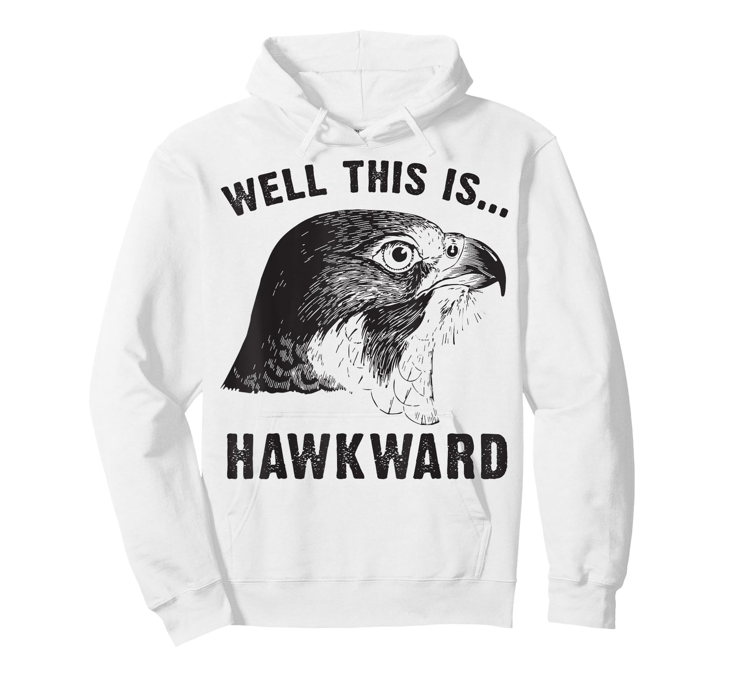 Well This is Hawkward T apparel Awkward funny animal pun T-Shirt