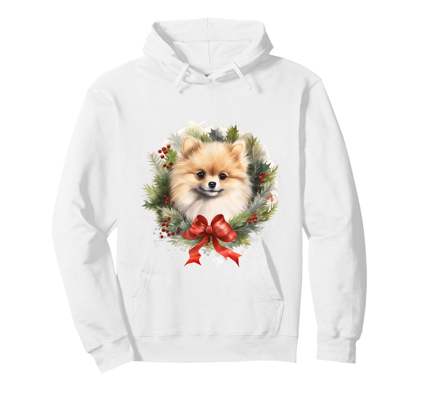 Pomeranian Christmas Wreath Decoration Xmas Pajamas T-Shirt