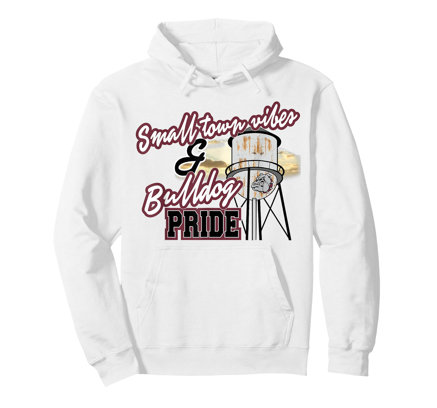 Small Town Vibes Bulldog Pride Maroon Bulldogs School Spirit T-Shirt