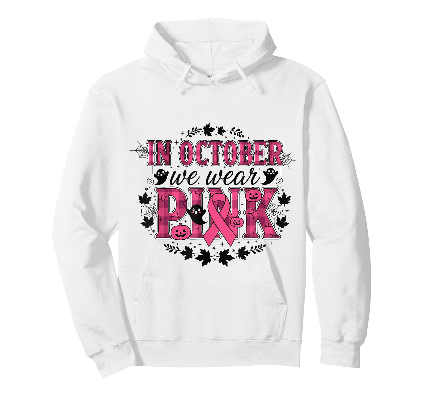 Pink Ghost Ribbon in October Awareness Design T-Shirt