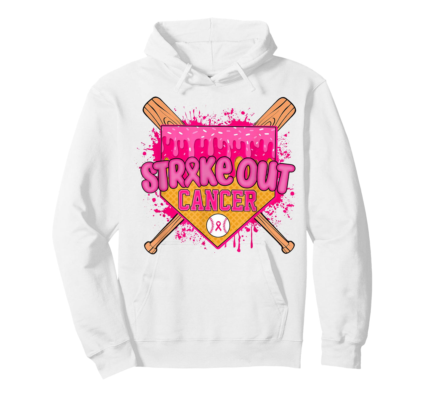 Strike Out Breast Cancer Warrior Baseball Drip Home Plate T-Shirt