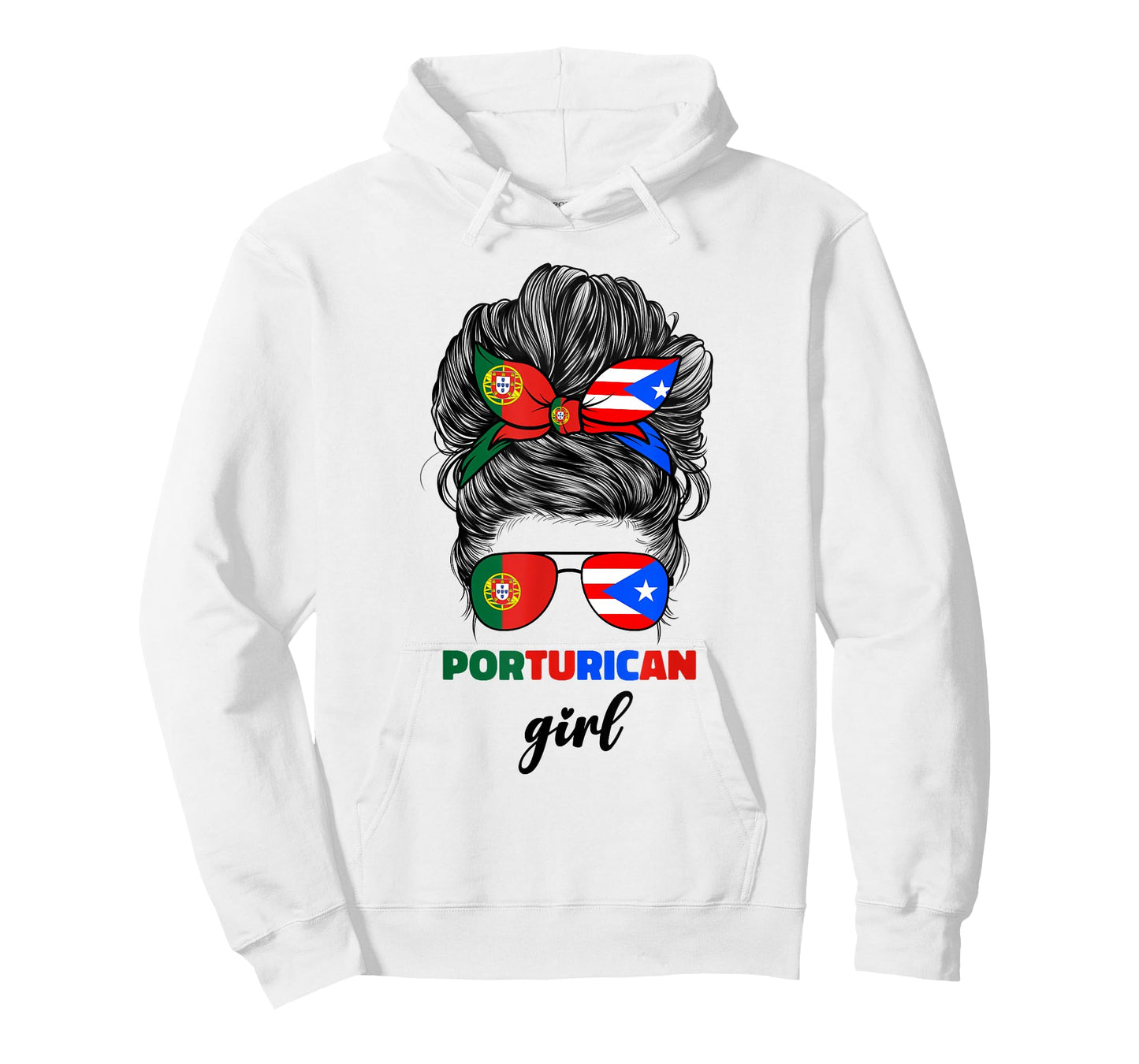 Half Portuguese And Puerto Rican Rico Portugal Flag Girl T-Shirt