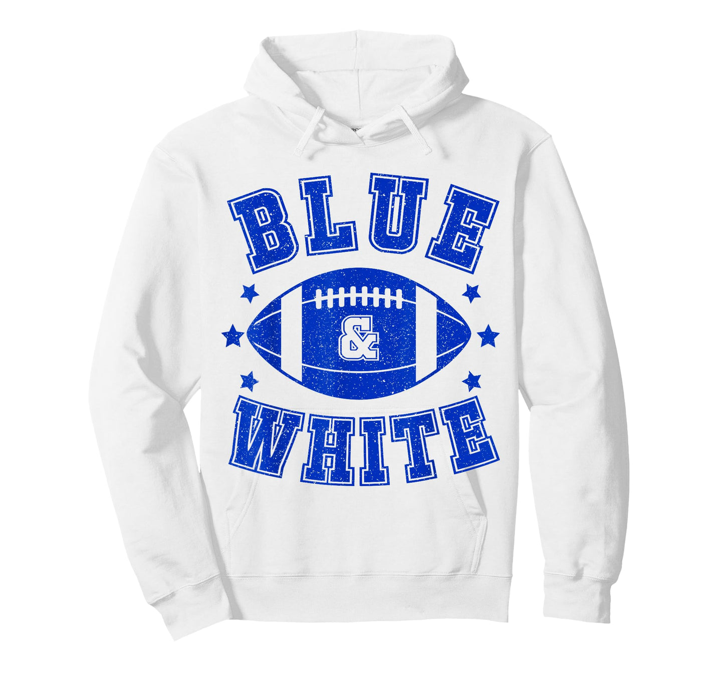 On Gameday Football We Wear Blue And White School Spirit T-Shirt