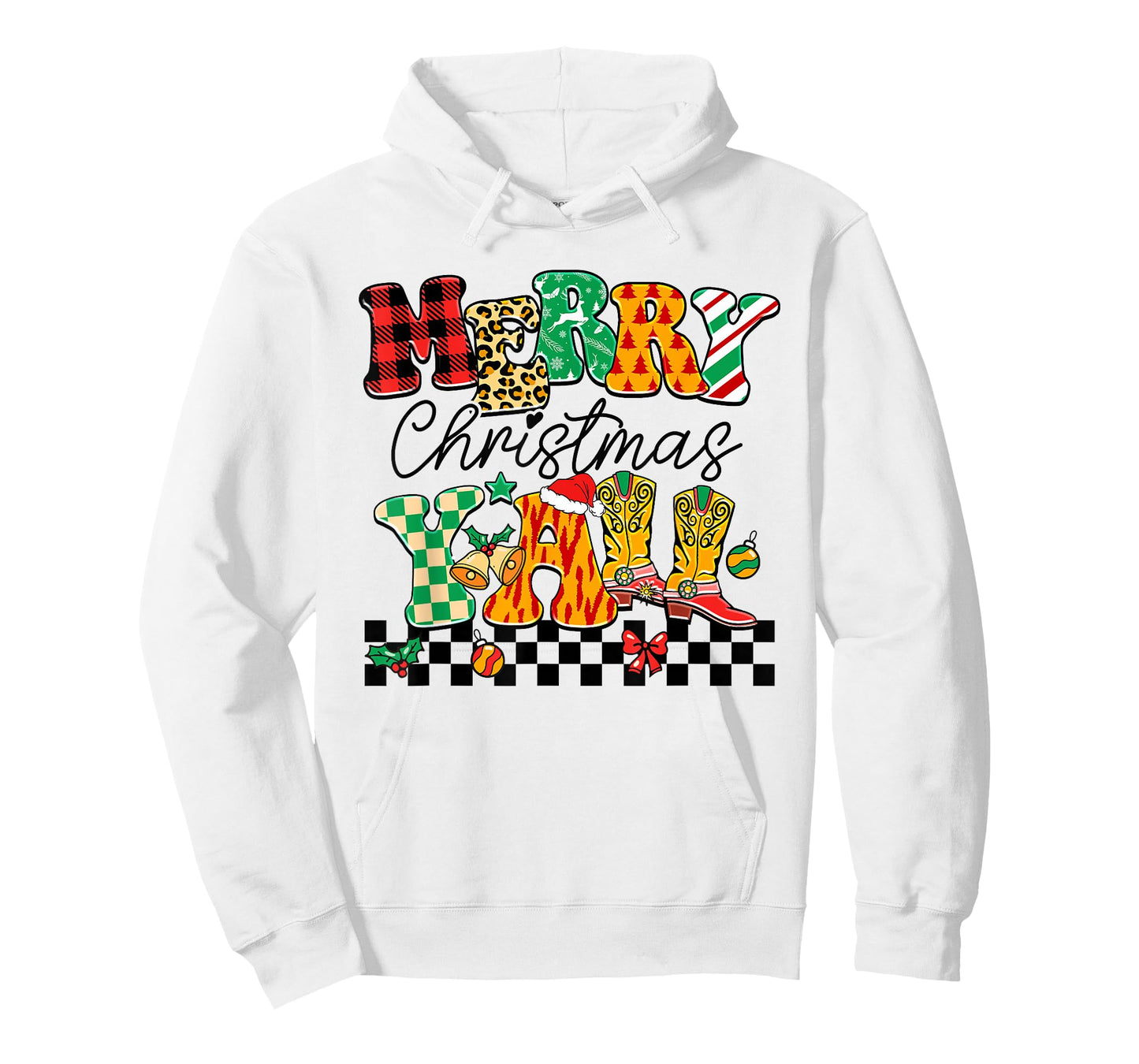 Merry Christmas Y'all Western Cowgirl Holiday Boots T-Shirt