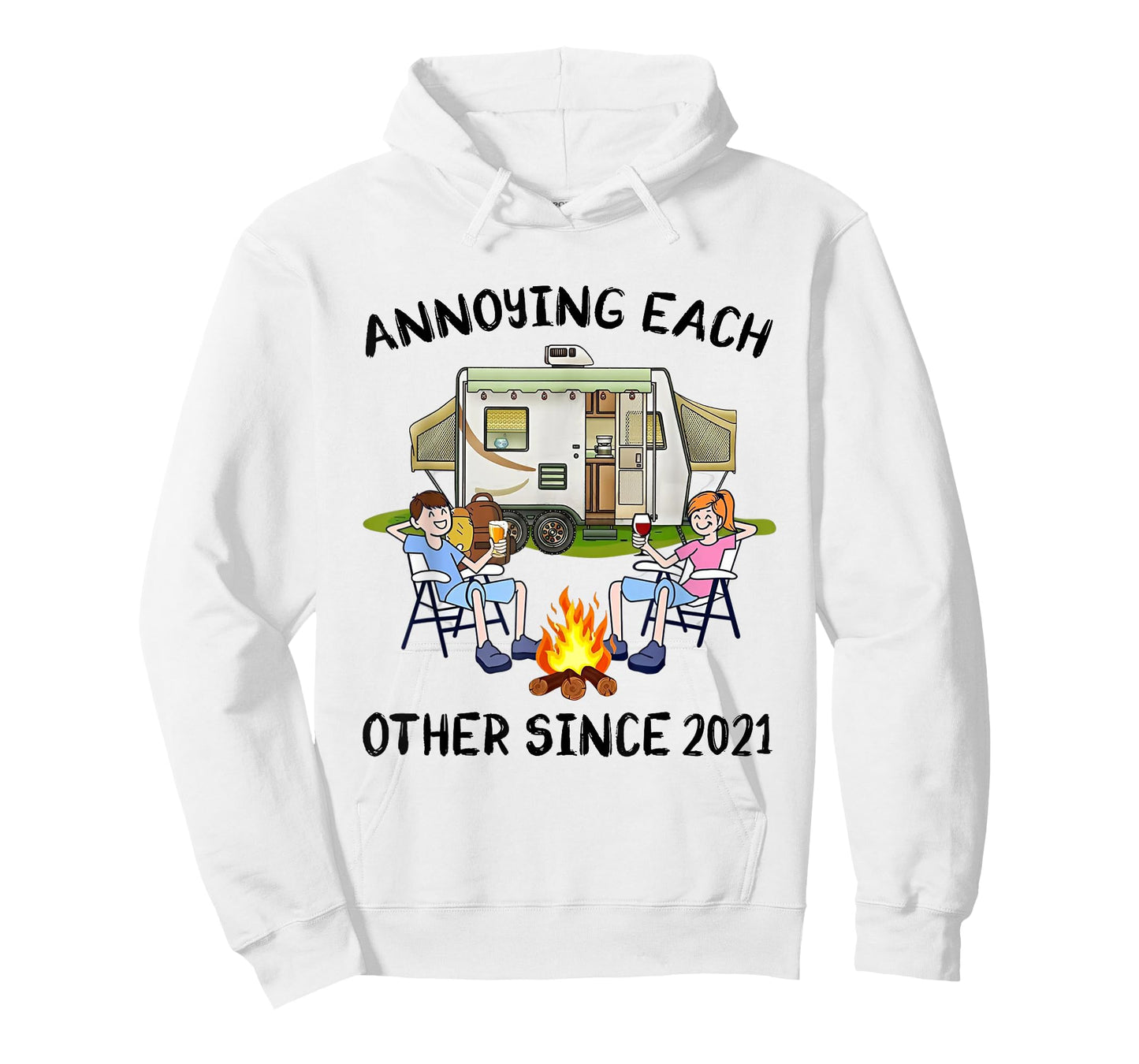 Annoying Each Other Since 2021 RV Van Campfire Couple T-Shirt