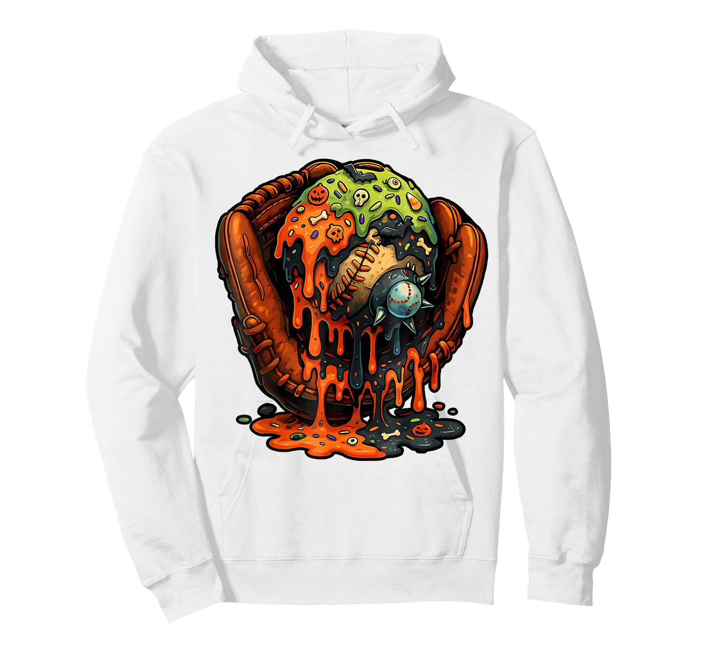Baseball Glove Halloween Ice Cream Drip Men Boys Kids T-Shirt