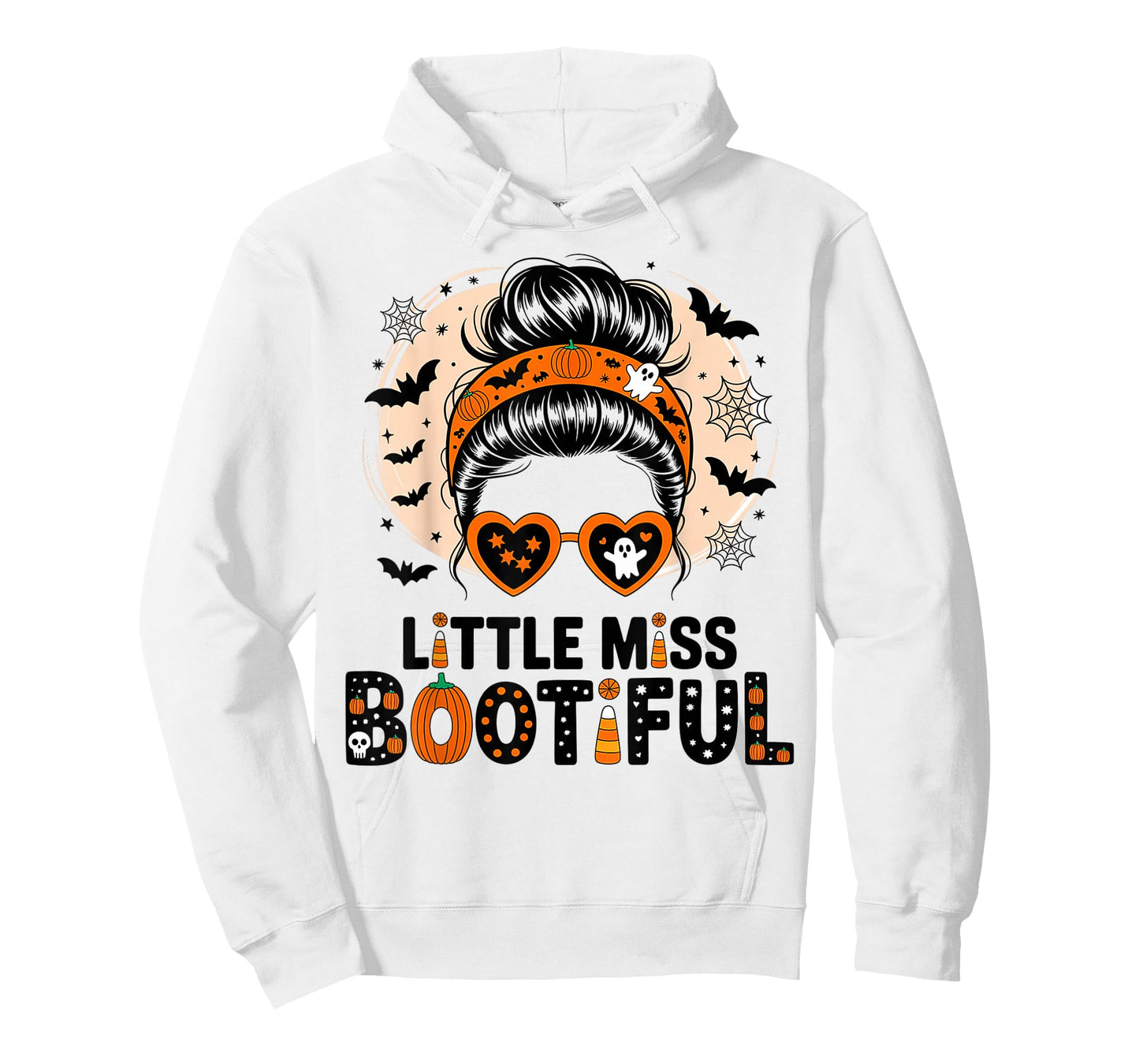 Little Miss Bootiful Messy Bun Halloween Costumes Girl Kid T-Shirt
