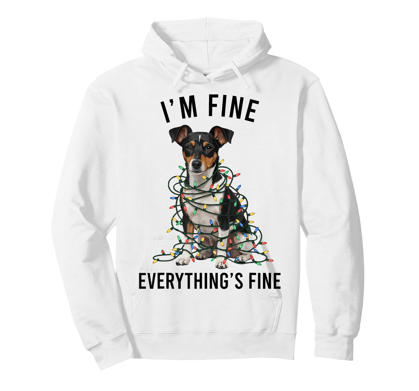 Rat Terrier Christmas I'm Fine Everything is Fine T-Shirt