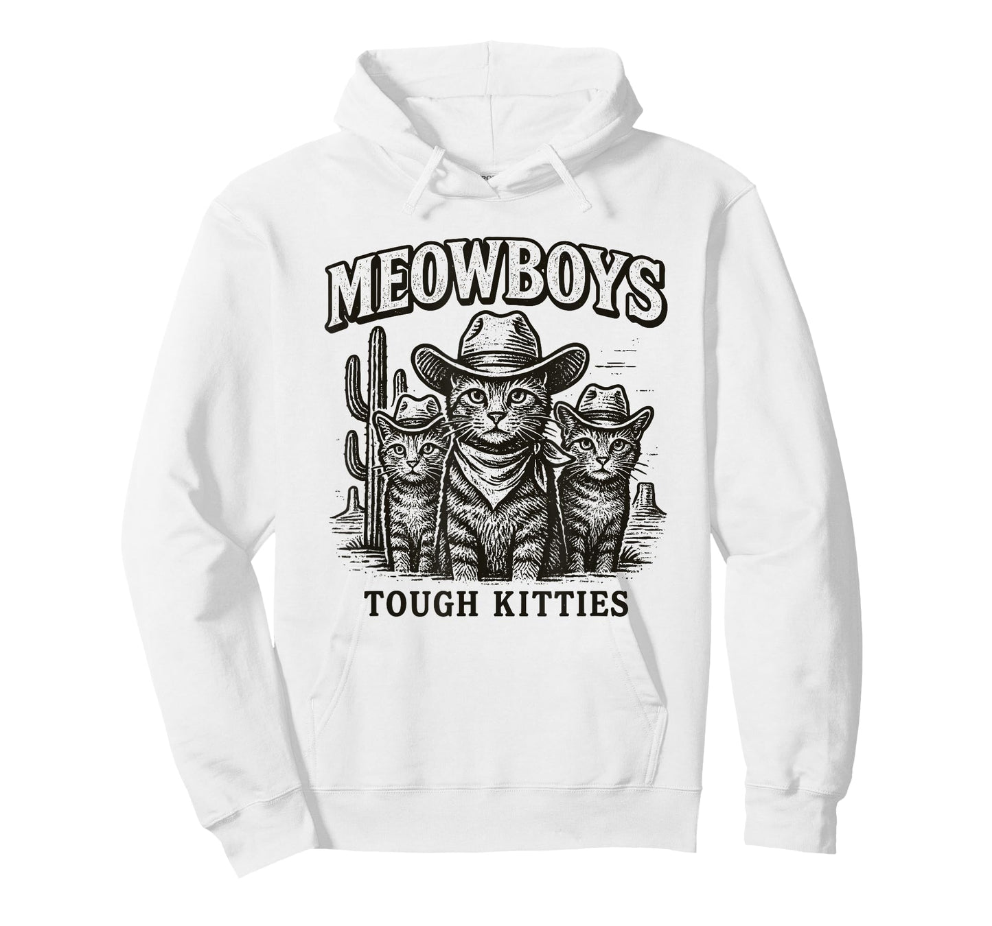 Meowboys Tough Kitties Country Western Cowboy Cat T-Shirt