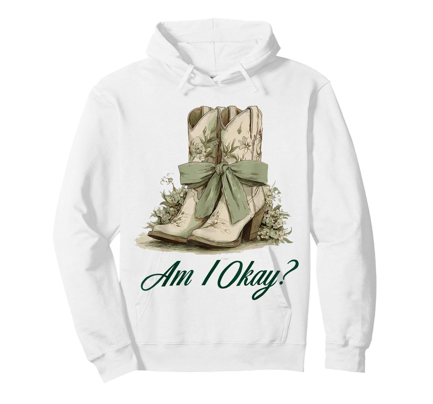 Am I Okay Boot Western Texas Cowgirl Coquette Bow Women Girl T-Shirt