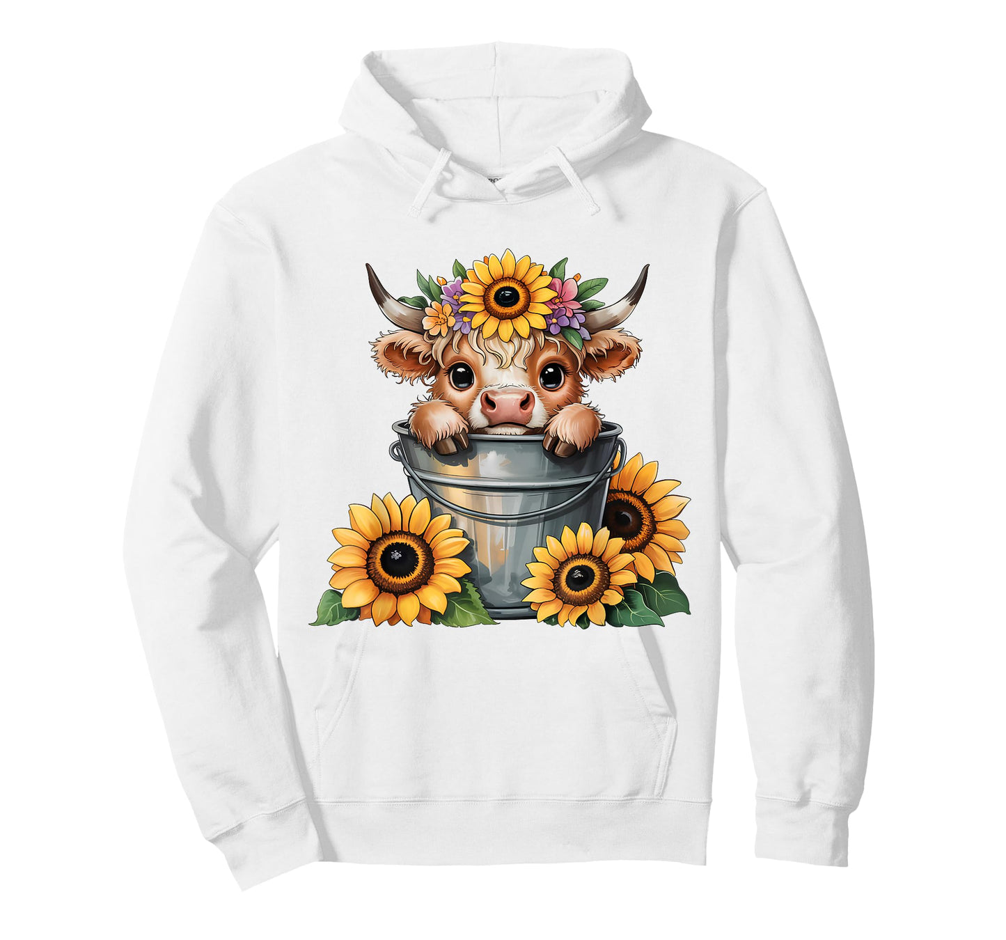 Scottish Highland Cow Sunflower Heifer Country Farmer Girls T-Shirt