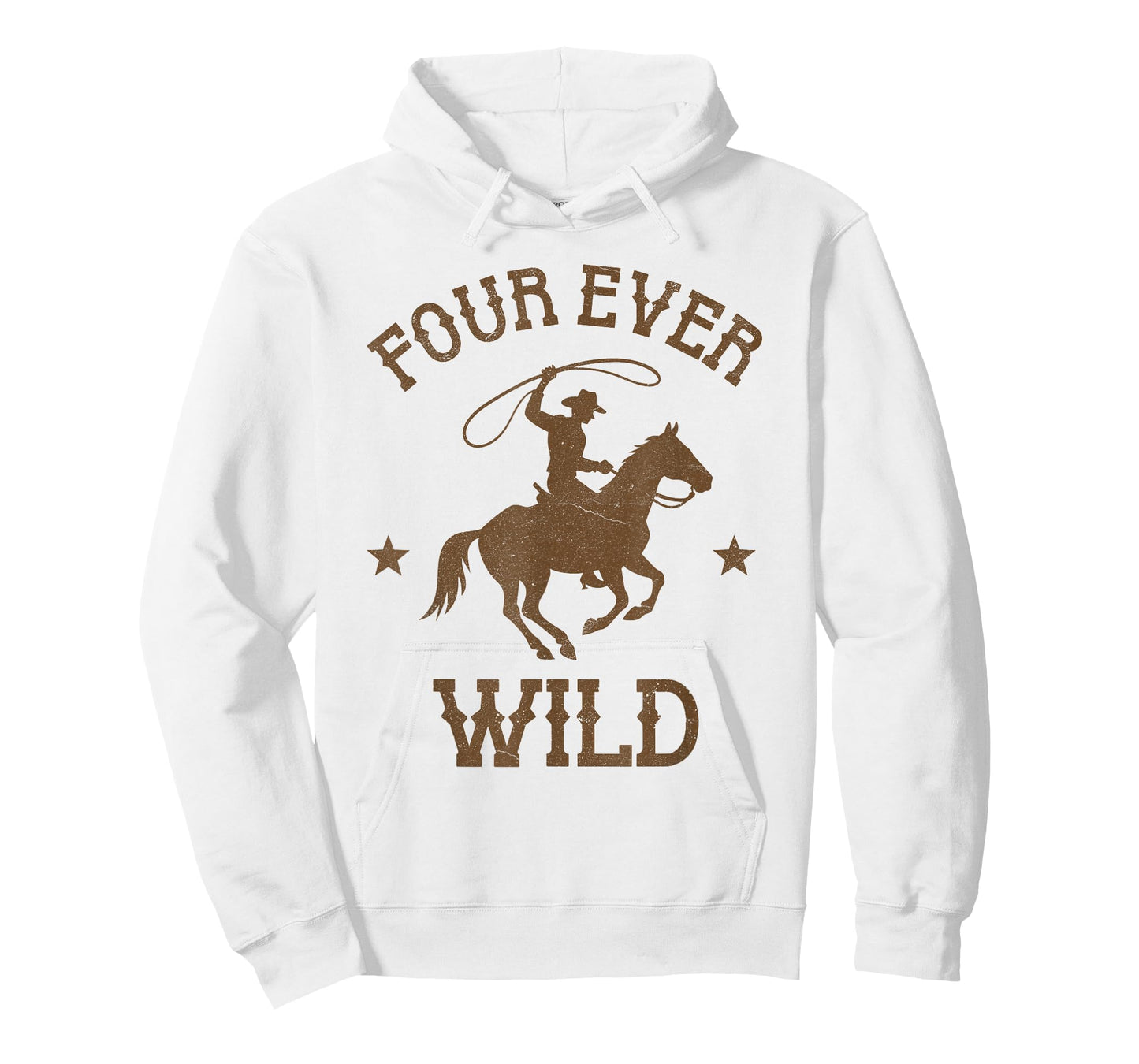 Four Ever Wild 4th Birthday Cowboy 4 Year Old Western Bday T-Shirt