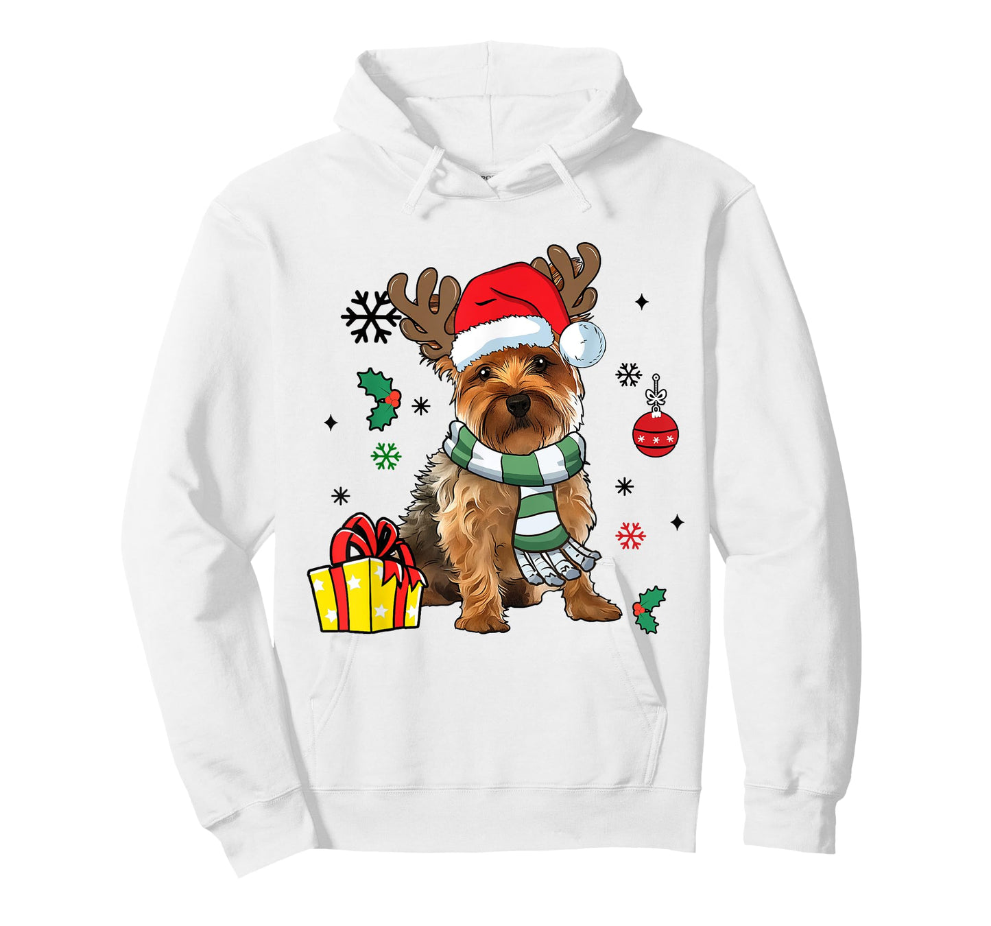 Yorkshire Terrier Yorkie Dog Reindeer Santa Merry Christmas T-Shirt
