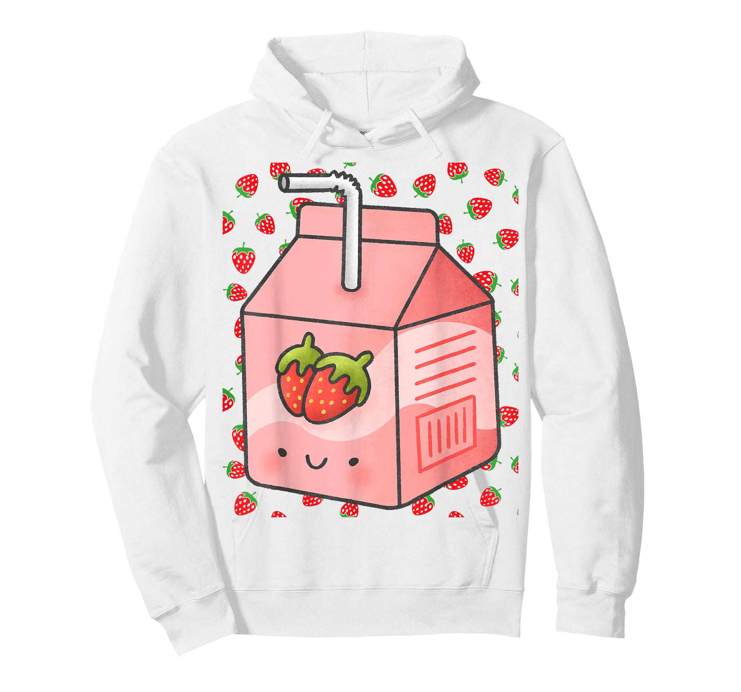Mens Womens Japanese Pink Strawberry Milk Kawaii 90s Retro T-Shirt