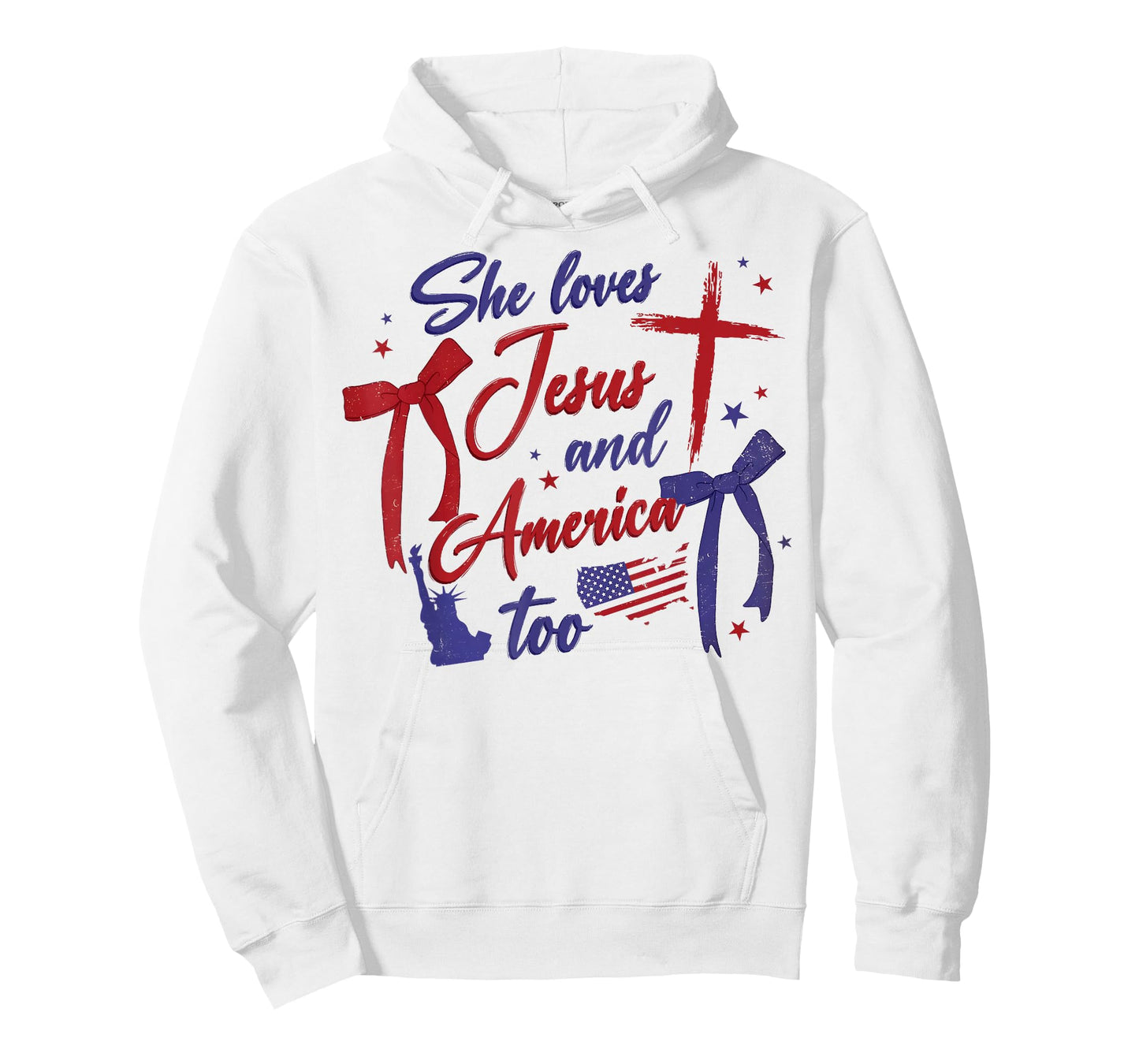 4th Of July She Loves Jesus And America Too Christian Faith T-Shirt