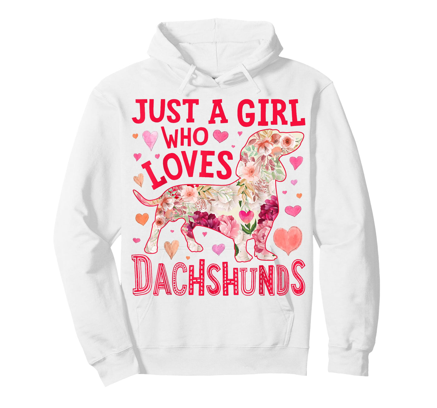 Dachshund Just A Girl Who Loves Dachshunds Dog Flower Floral T-Shirt
