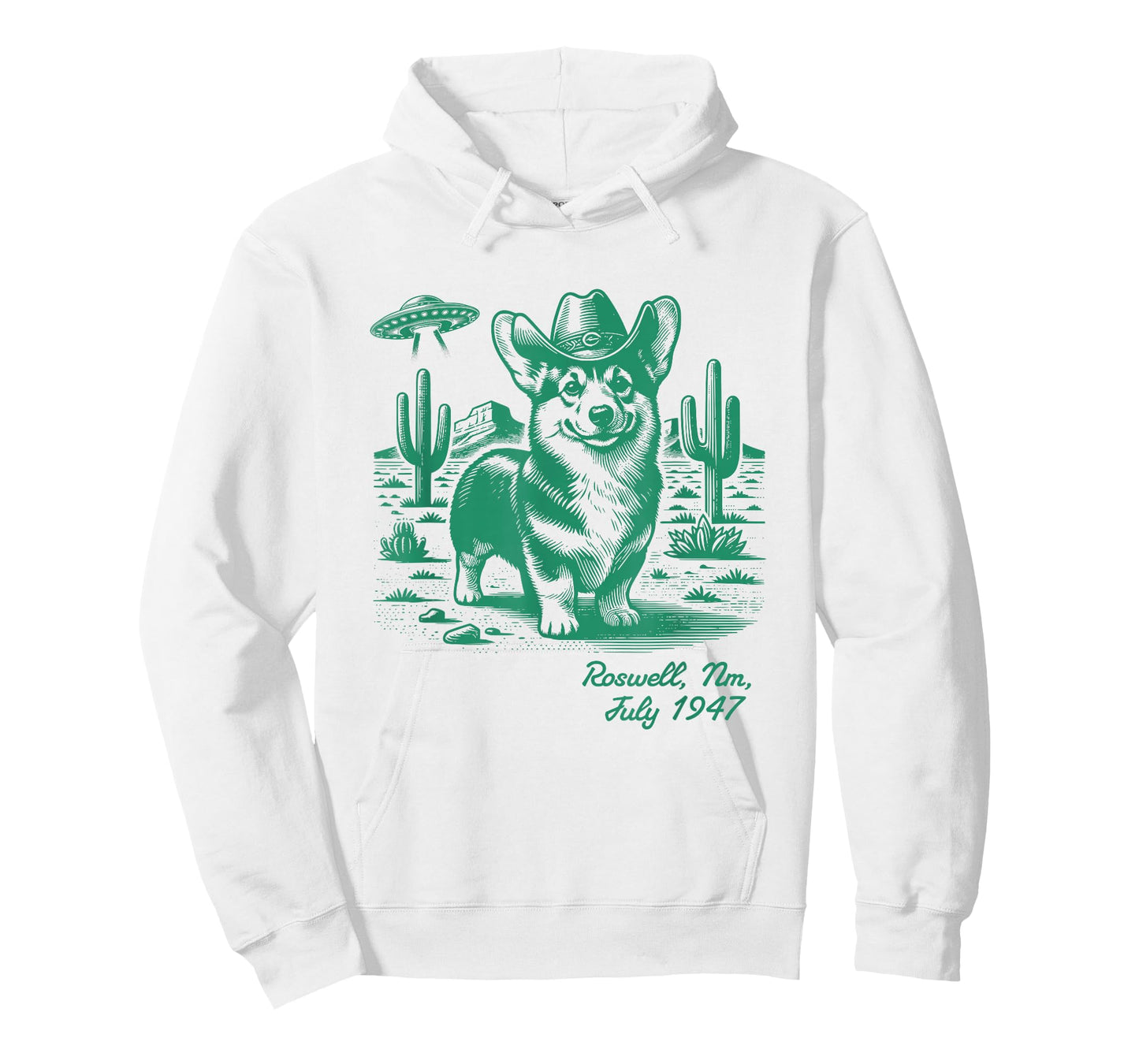 Corgi Cowboy Cowgirl UFO Retro Western Country Dog Mom T-Shirt