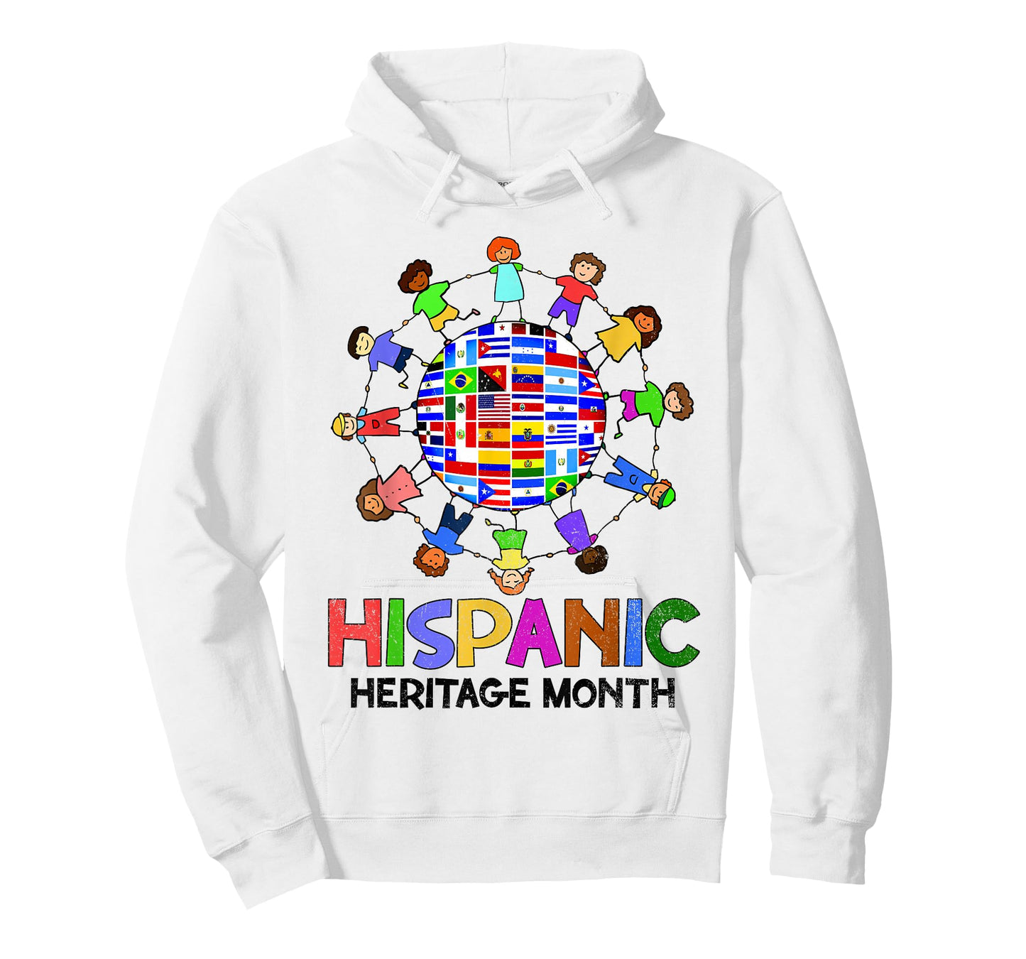 Hispanic Heritage Month Latino Countries Flags Boy Girl Kids T-Shirt