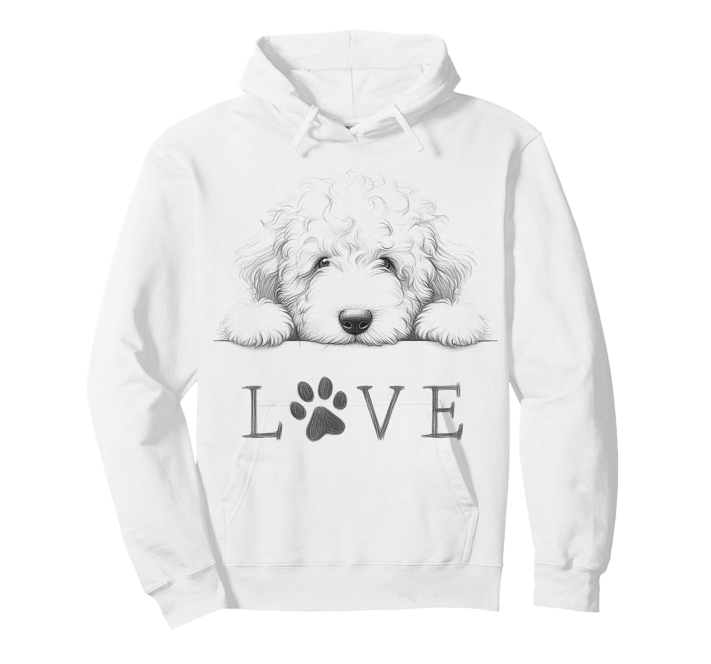 Sheepadoodle Love Dog Paw Design T-Shirt for Men Women Kids