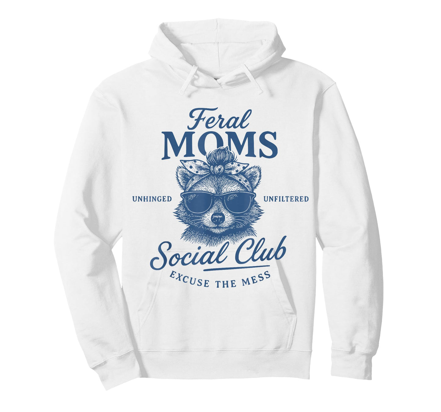 Feral Moms Social Club Retro Raccoon Trendy Funny Mom Life T-Shirt