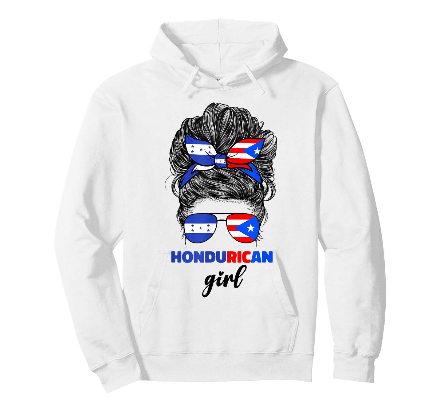 Half Honduran And Puerto Rican Rico Honduras Flag Girl Mix T-Shirt