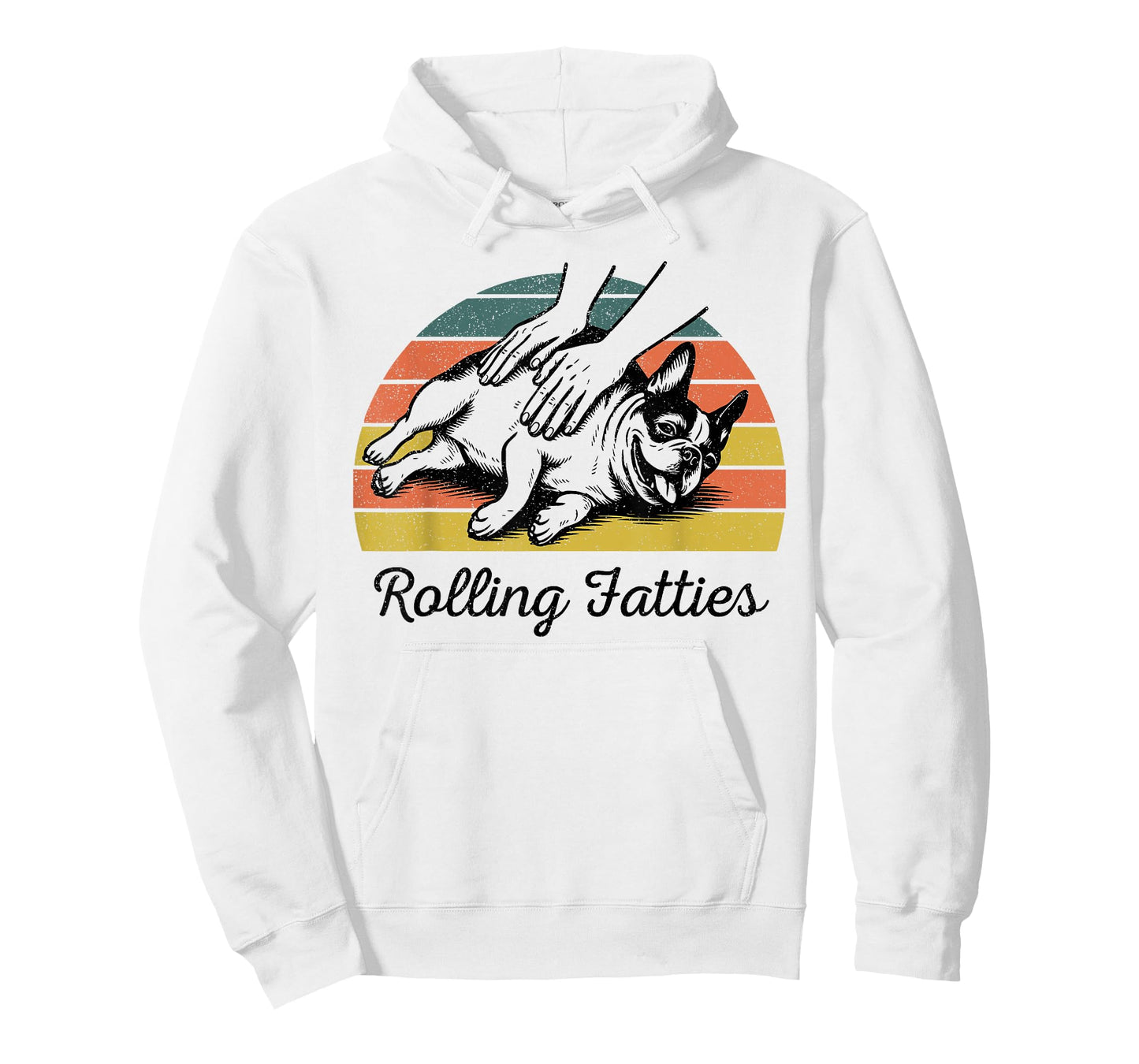Chubby French Bulldog Rolling Fatties Funny Vintage T-Shirt
