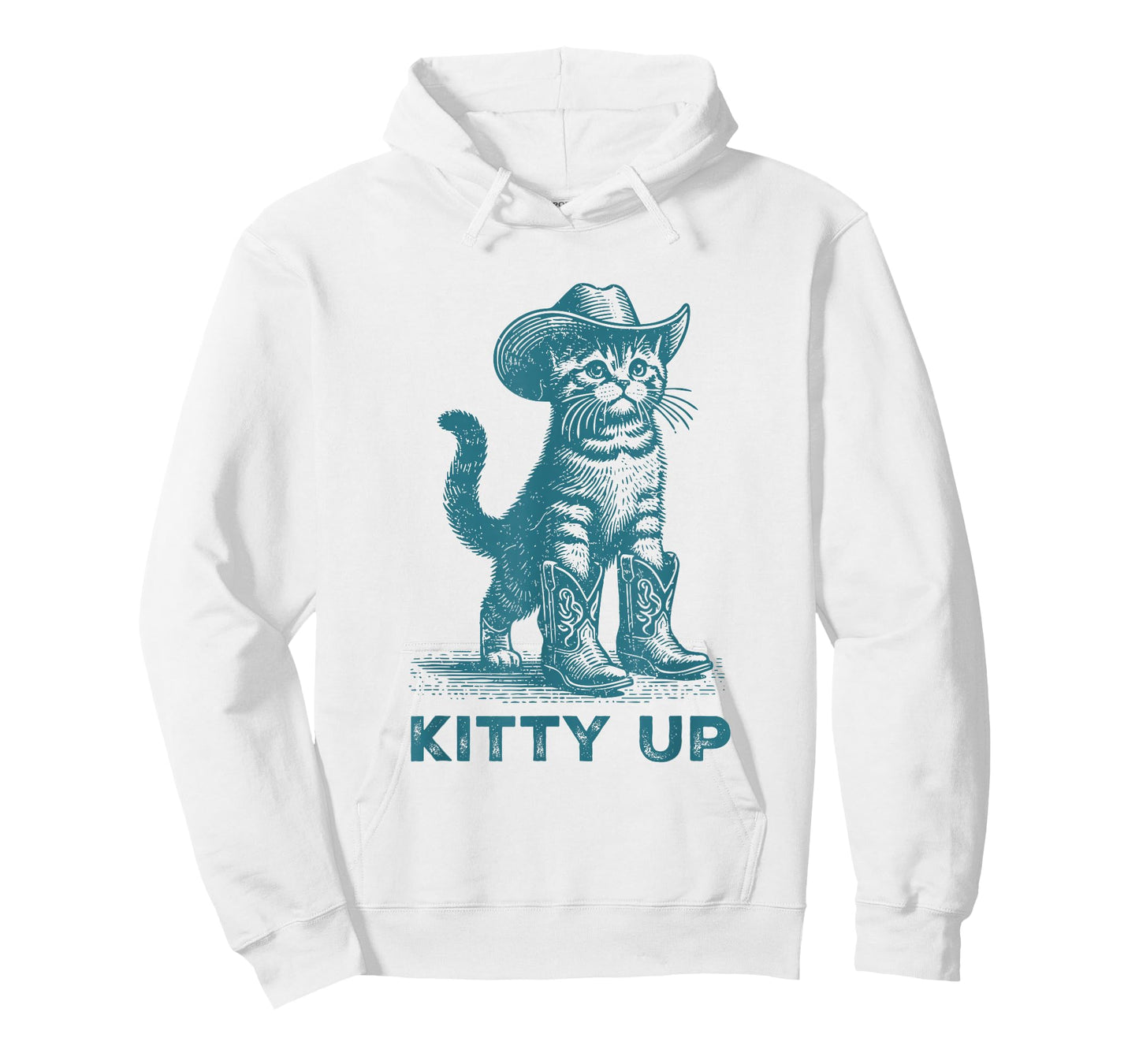 Kitty Up Vintage Country Music Cat Lover Funny Cowboy Cat T-Shirt