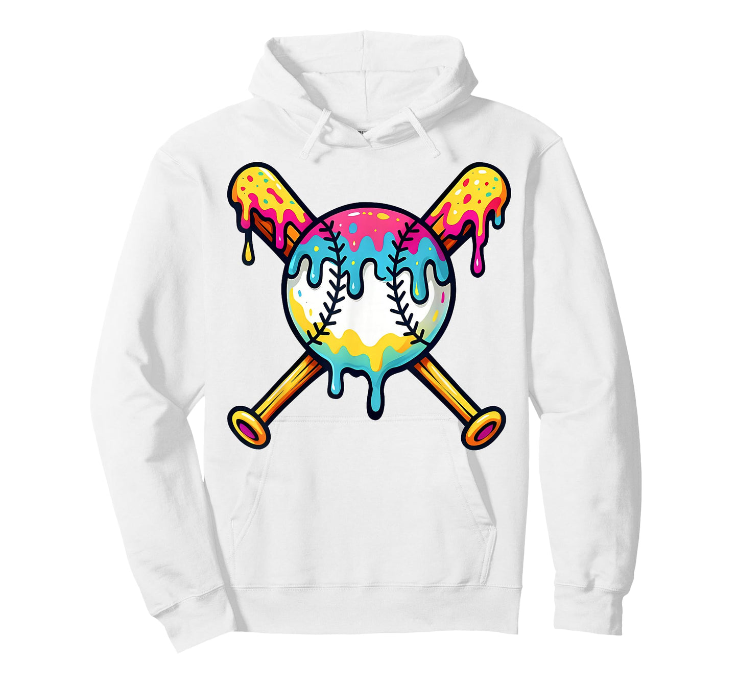 Baseball Drip for Boys Ice Cream Drip Youth Boys Baseball T-Shirt