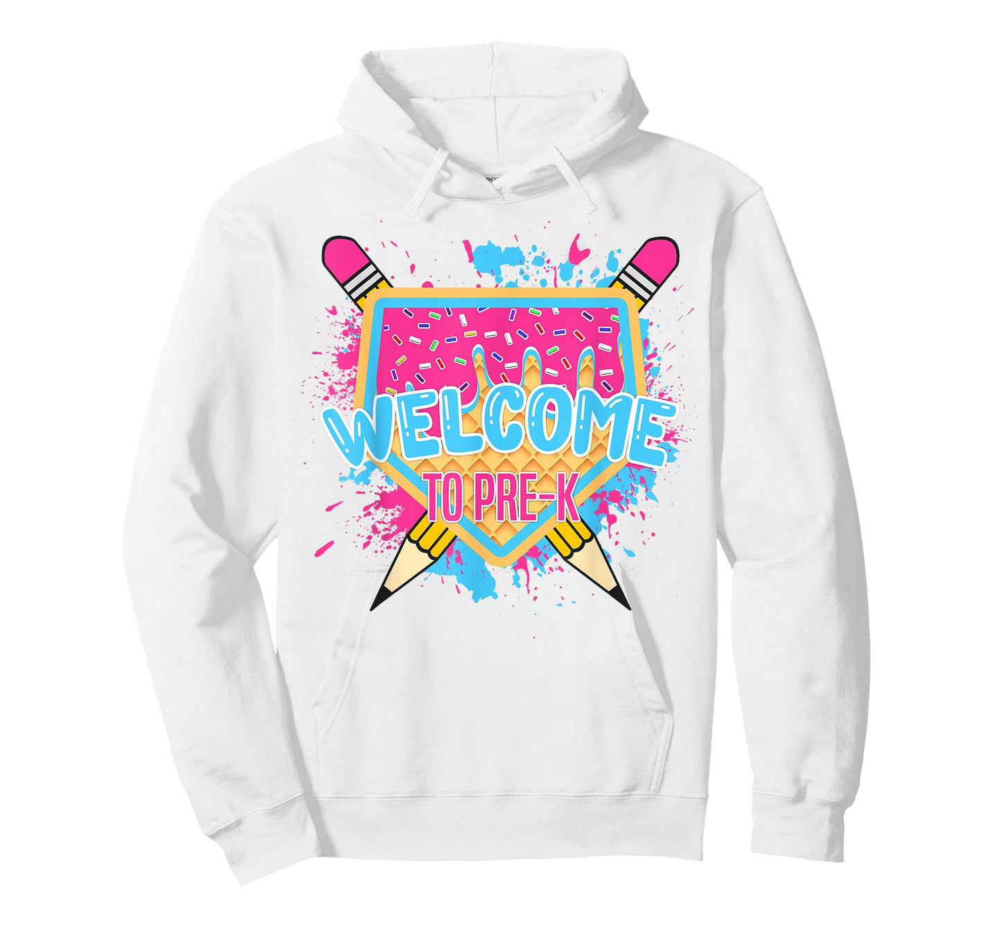 Welcome To Pre-K Home Plate Ice Cream Drip Back To School T-Shirt