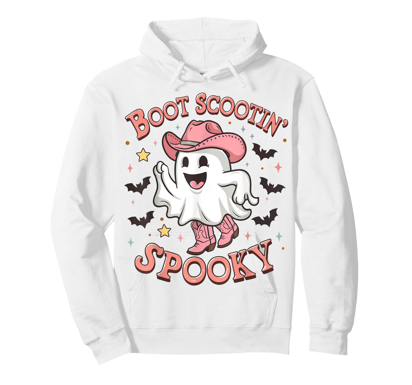 Boot Scootin' Spooky Funny Ghost Pink Cowboy Halloween T-Shirt