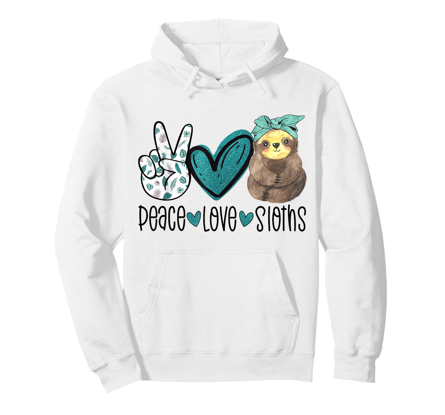 Peace Love Sloths Funny Sloth Gift Hippie Peace T-Shirt