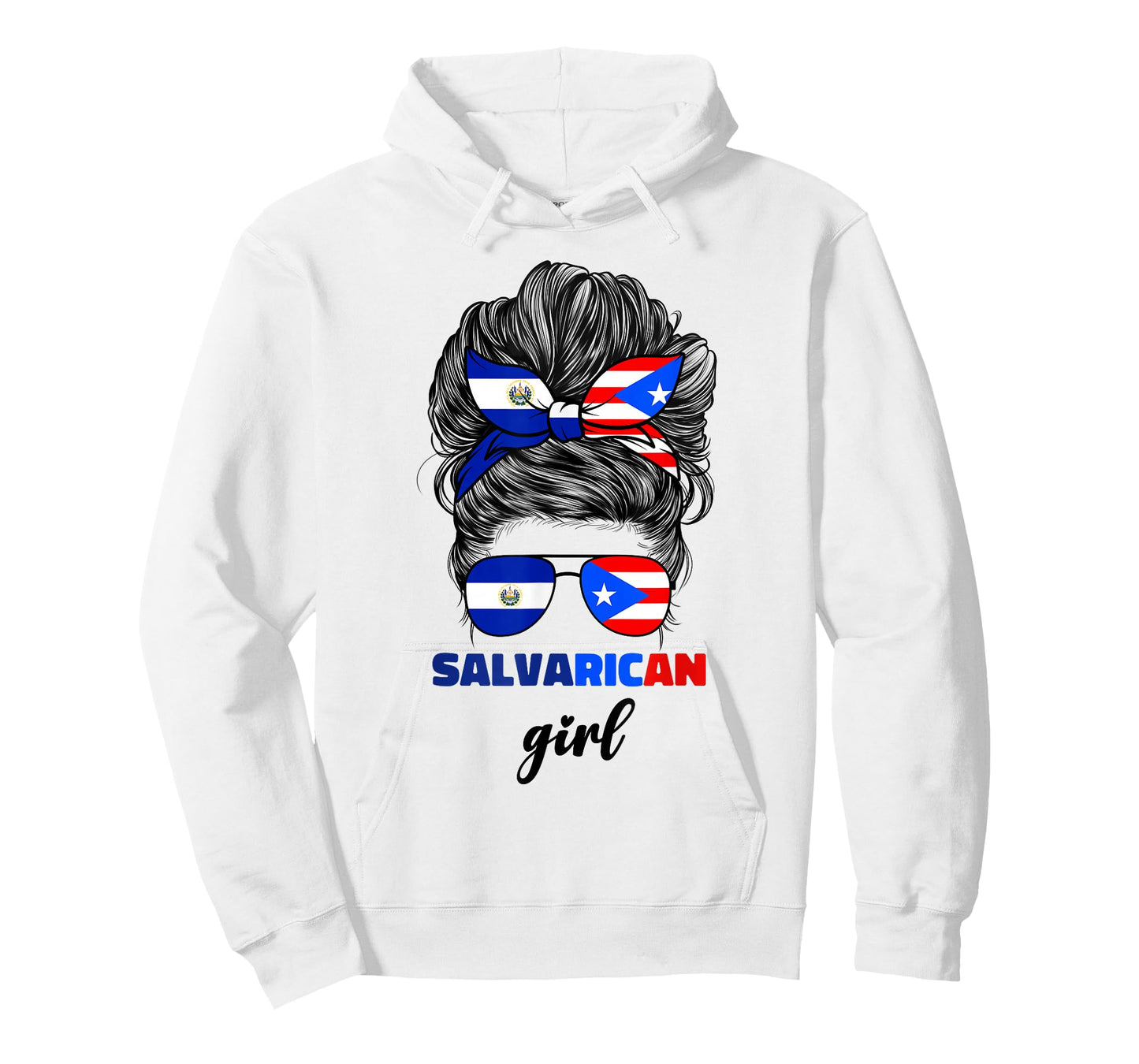 Half Salvadorian And Puerto Rican Rico El Salvador Flag Girl T-Shirt