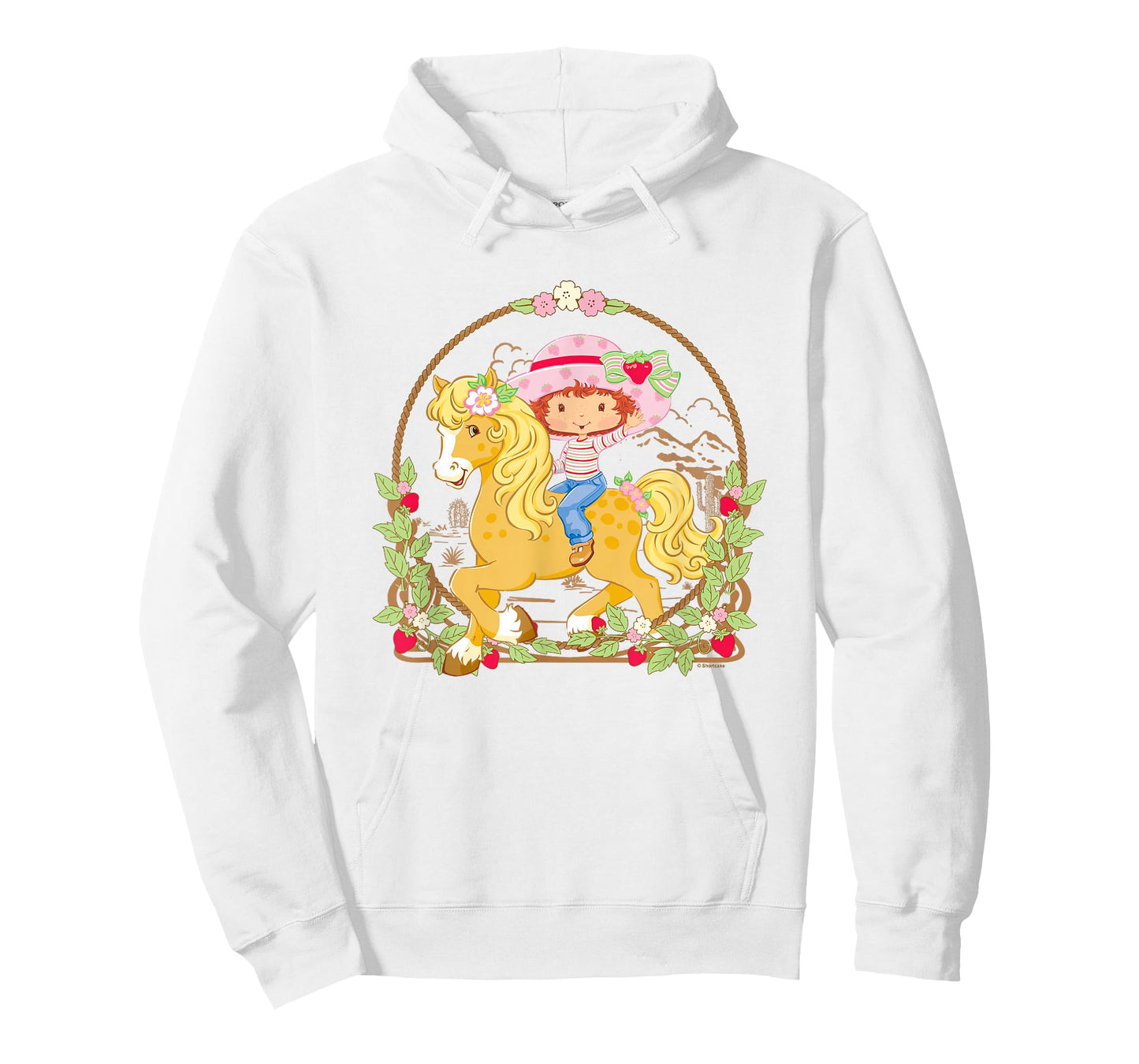 Strawberry Shortcake Cute Berry Country Retro Chest Frame T-Shirt