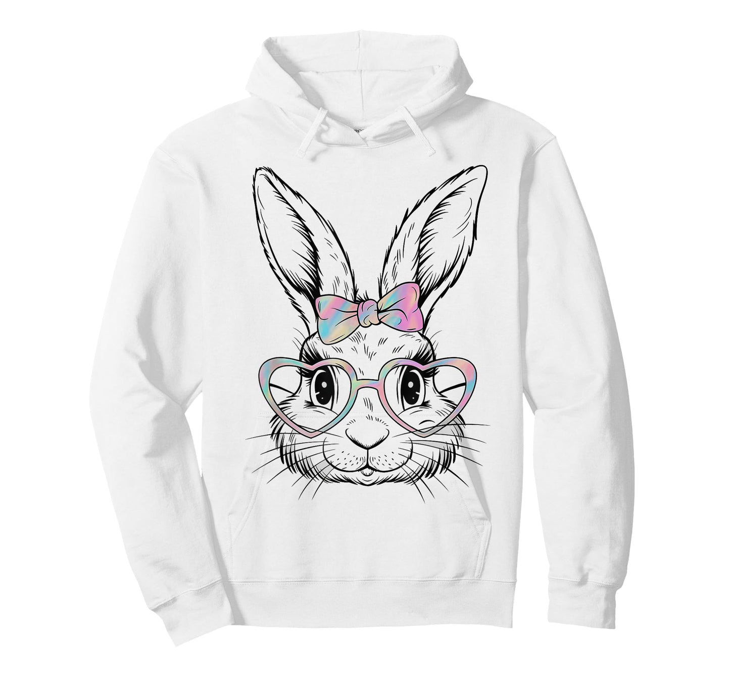 Bunny Rabbit Face Tie Dye Glasses Girl Happy Easter Day T-Shirt