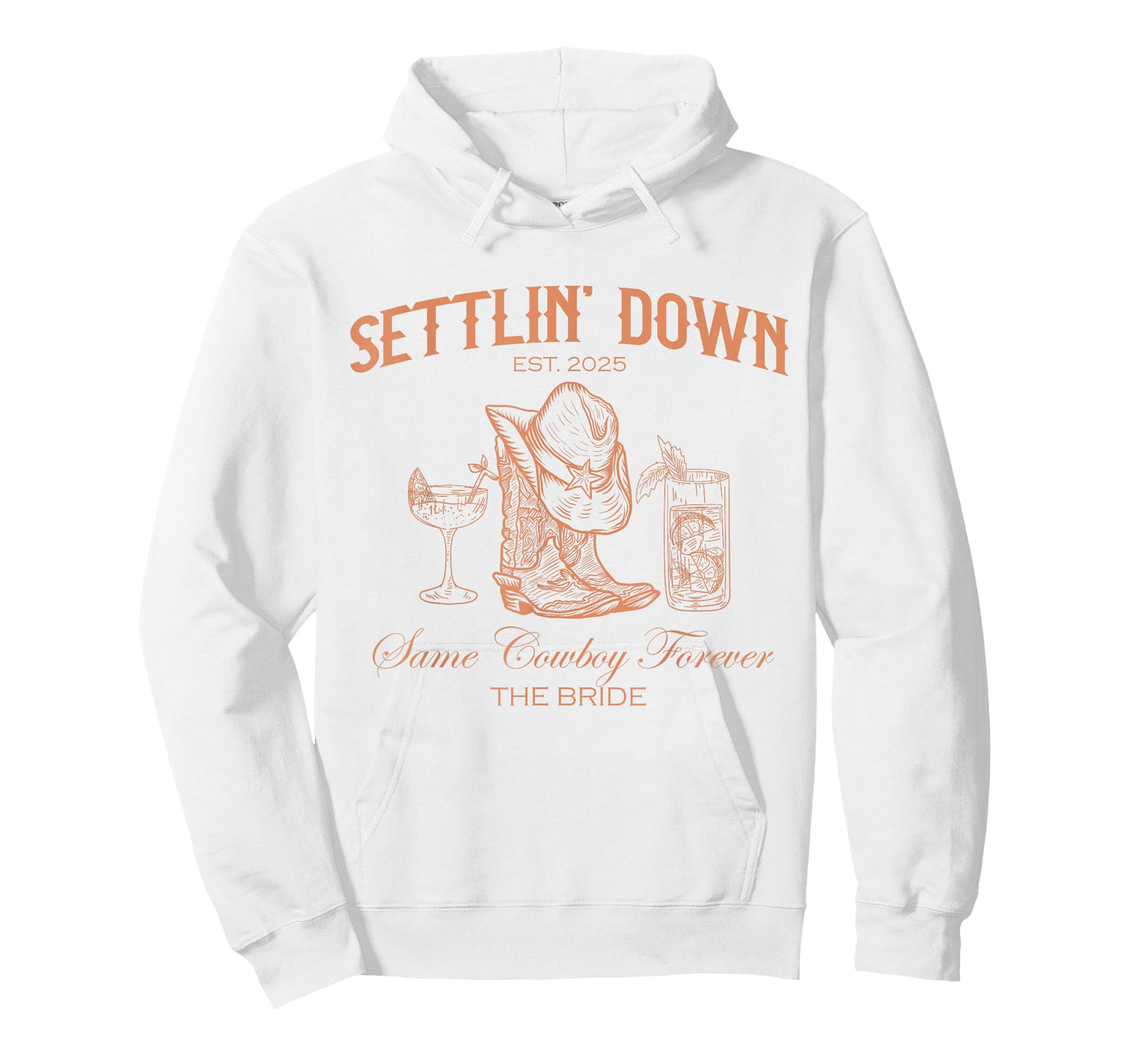Settlin Down Same Cowboy Forever Western Bride 2025 T-Shirt