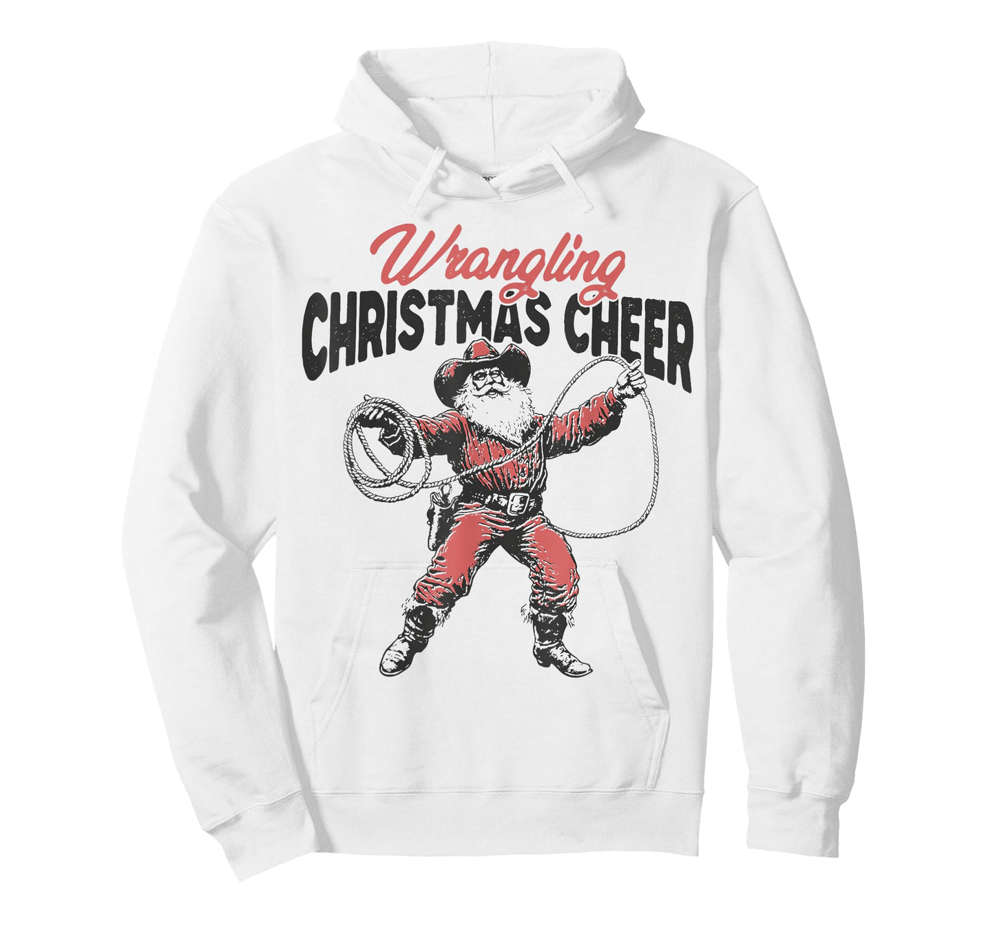 Wrangling Christmas Cheer Funny Cowboy Santa Western Xmas T-Shirt