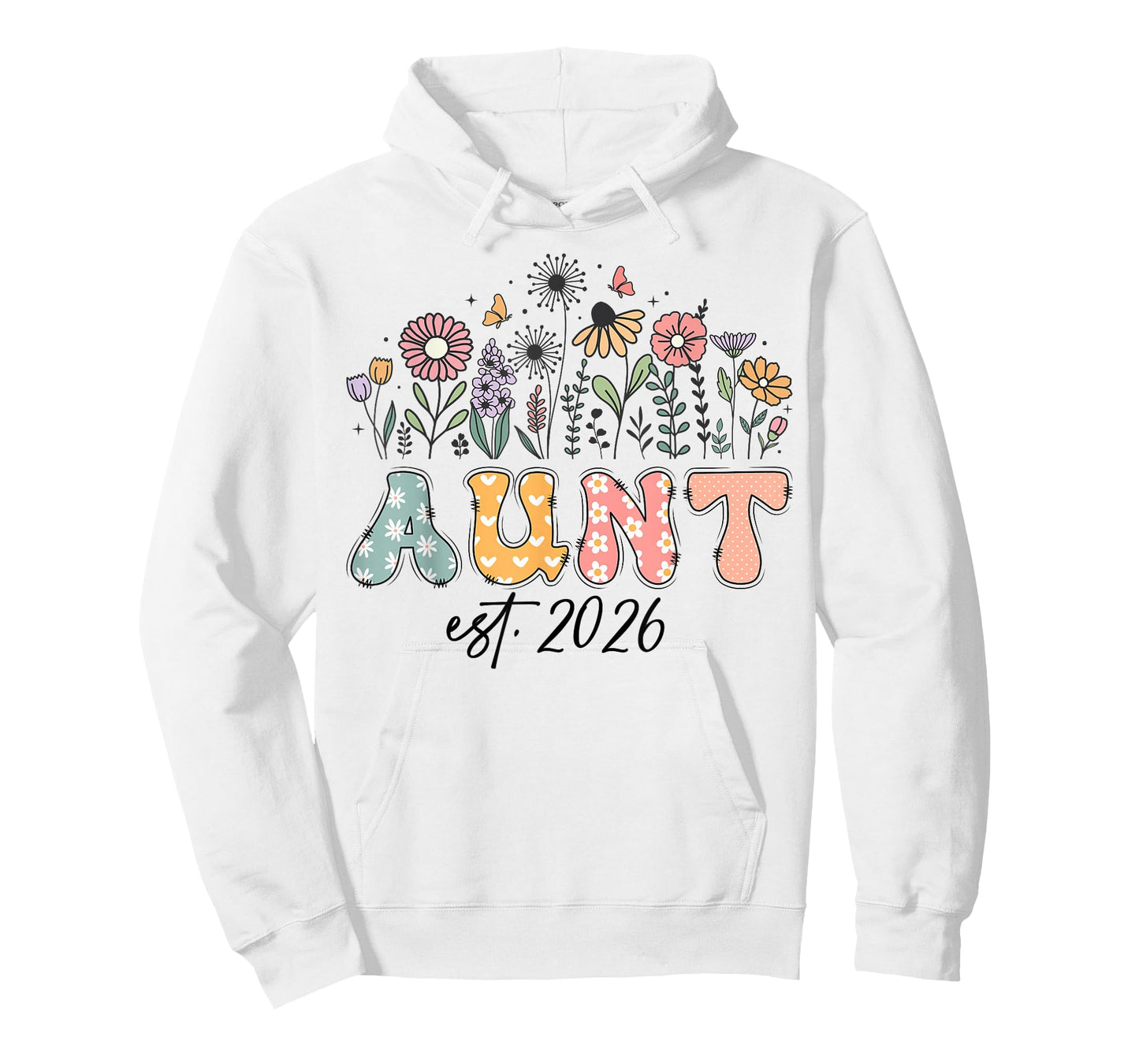 Promoted to Aunt Est. 2026 Wildflower Family Matching T-Shirt