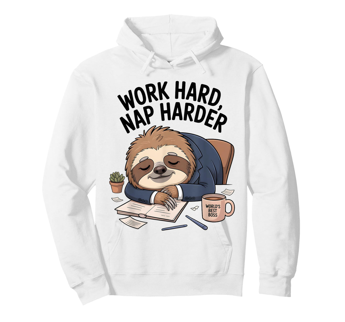 Work Hard Nap Harder Funny Sloth Office T-Shirt