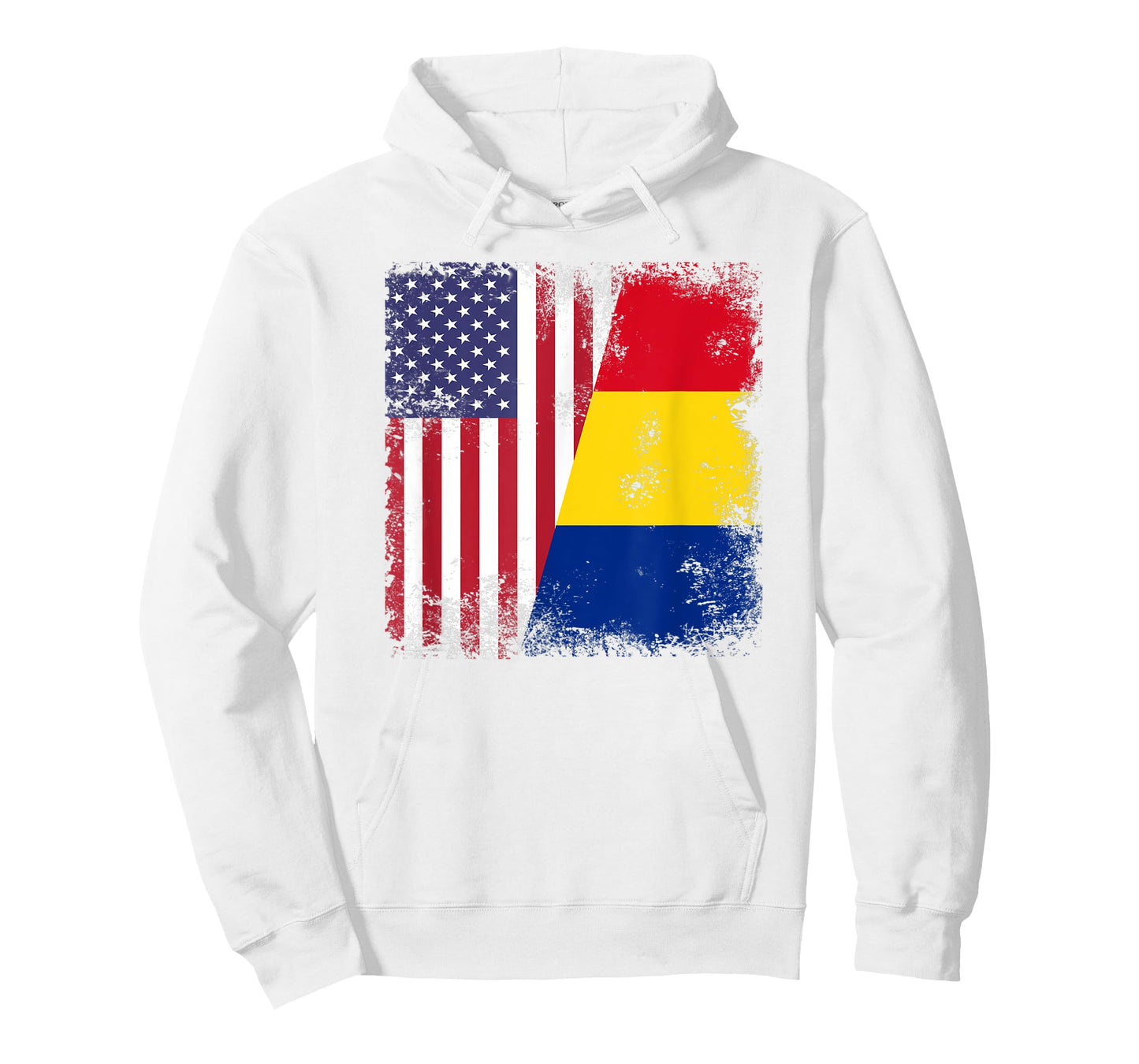 Half Romanian Flag T-Shirt | Vintage Romania USA Gift