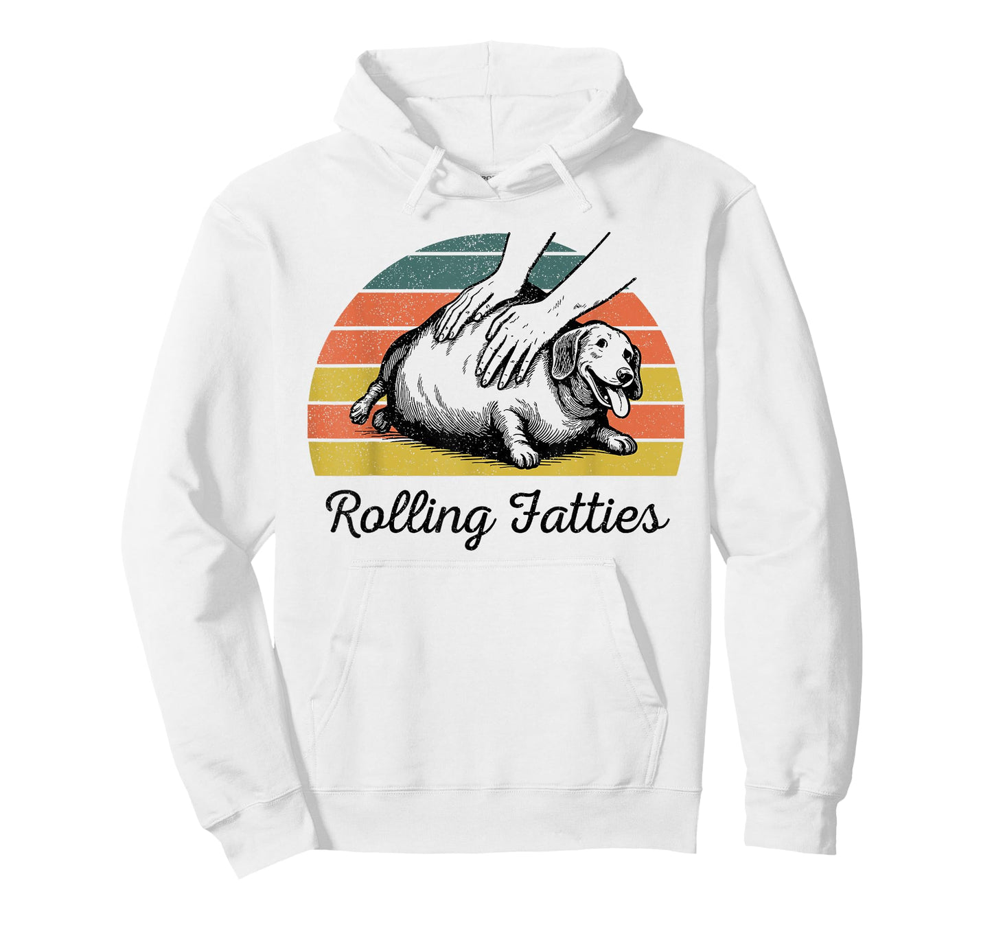 Chubby Wiener Dog Rolling Fatties Funny Vintage T-Shirt