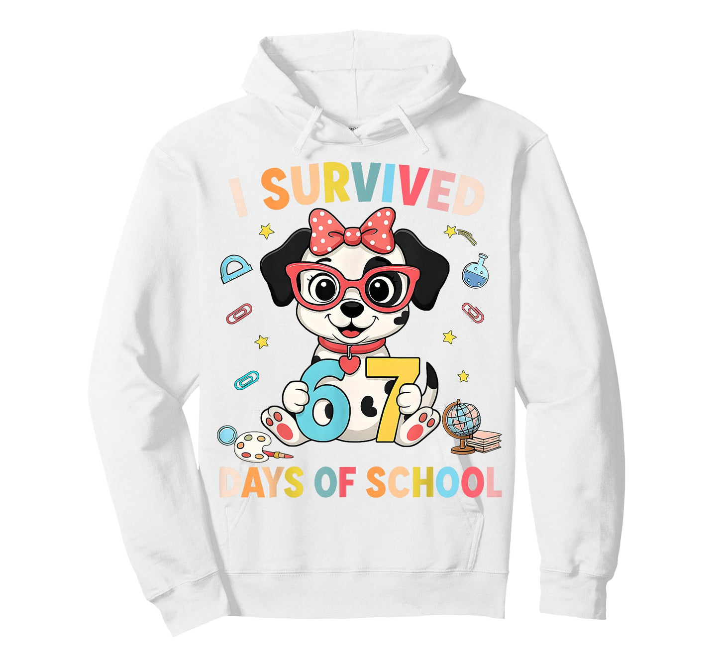 HUGvyn I Survived 67 Days of School Dalmatian Six Seven Meme T-Shirt