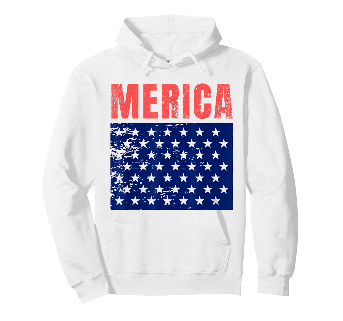 Merica Red Blue Distressed Stars Flag Patriotic American Women Men T-Shirt