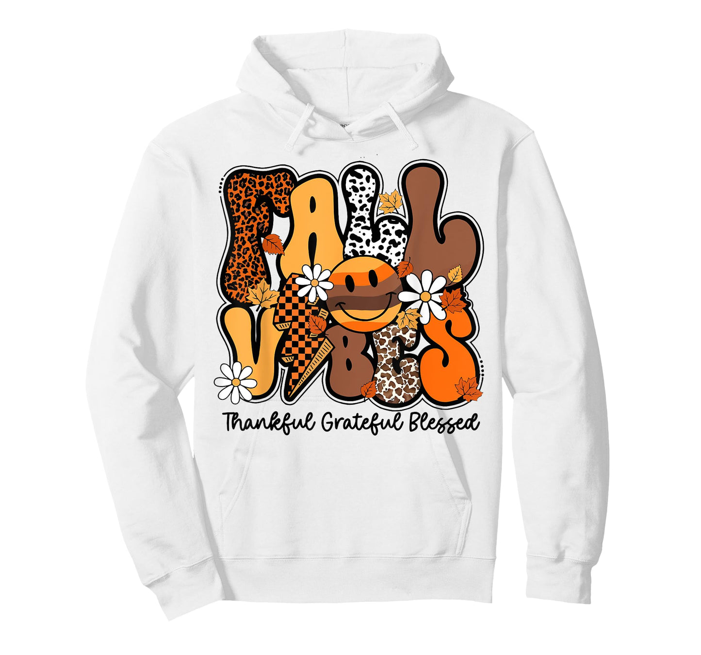 Fall Vibes Thankful Grateful Blessed Autumn Thanksgiving T-Shirt