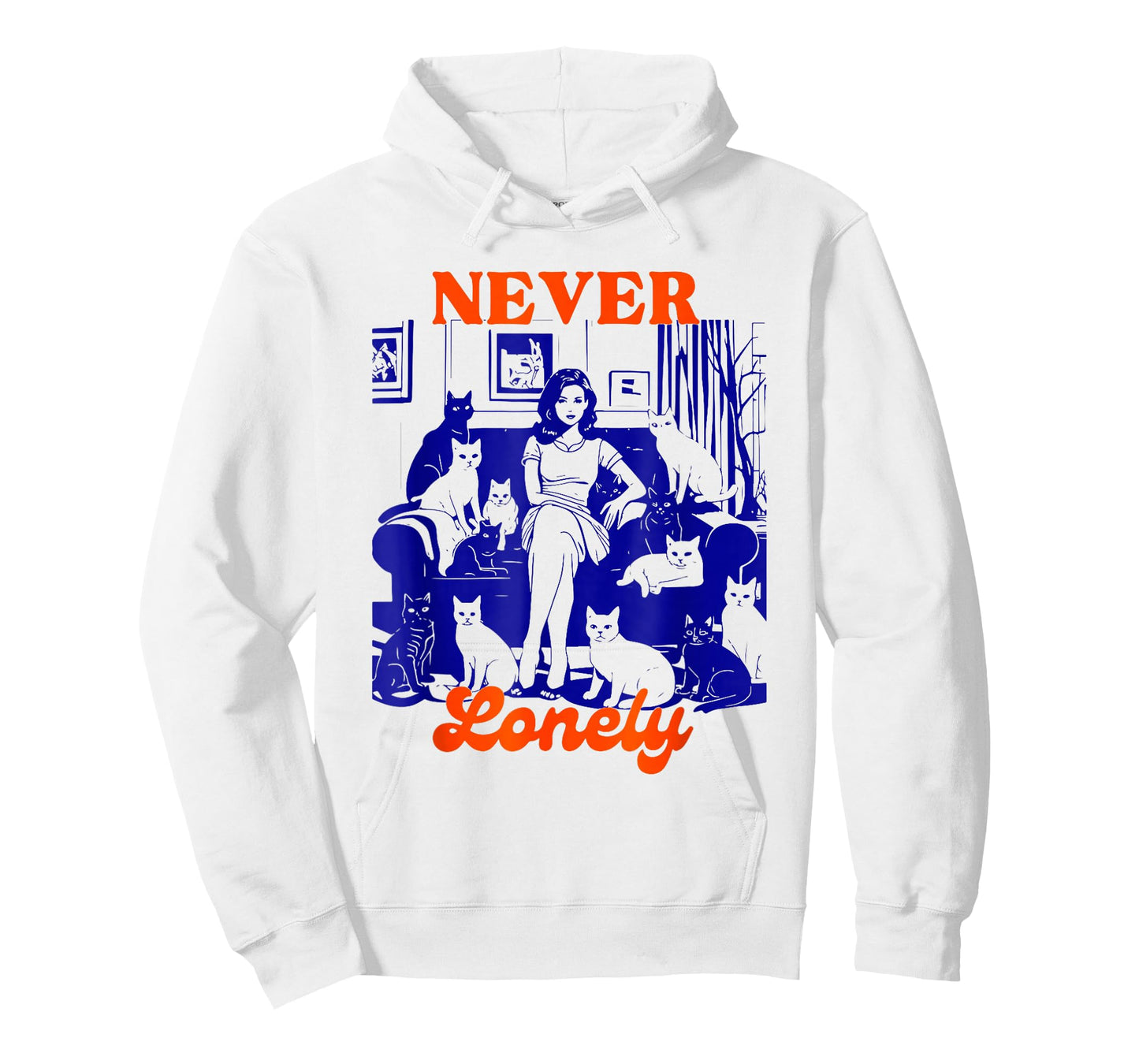 Never Lonely Cat Lover Humor Art T-Shirt